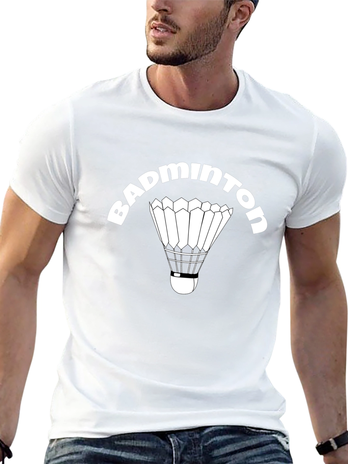 Badminton Shuttlecock Graphic Tee - Black
