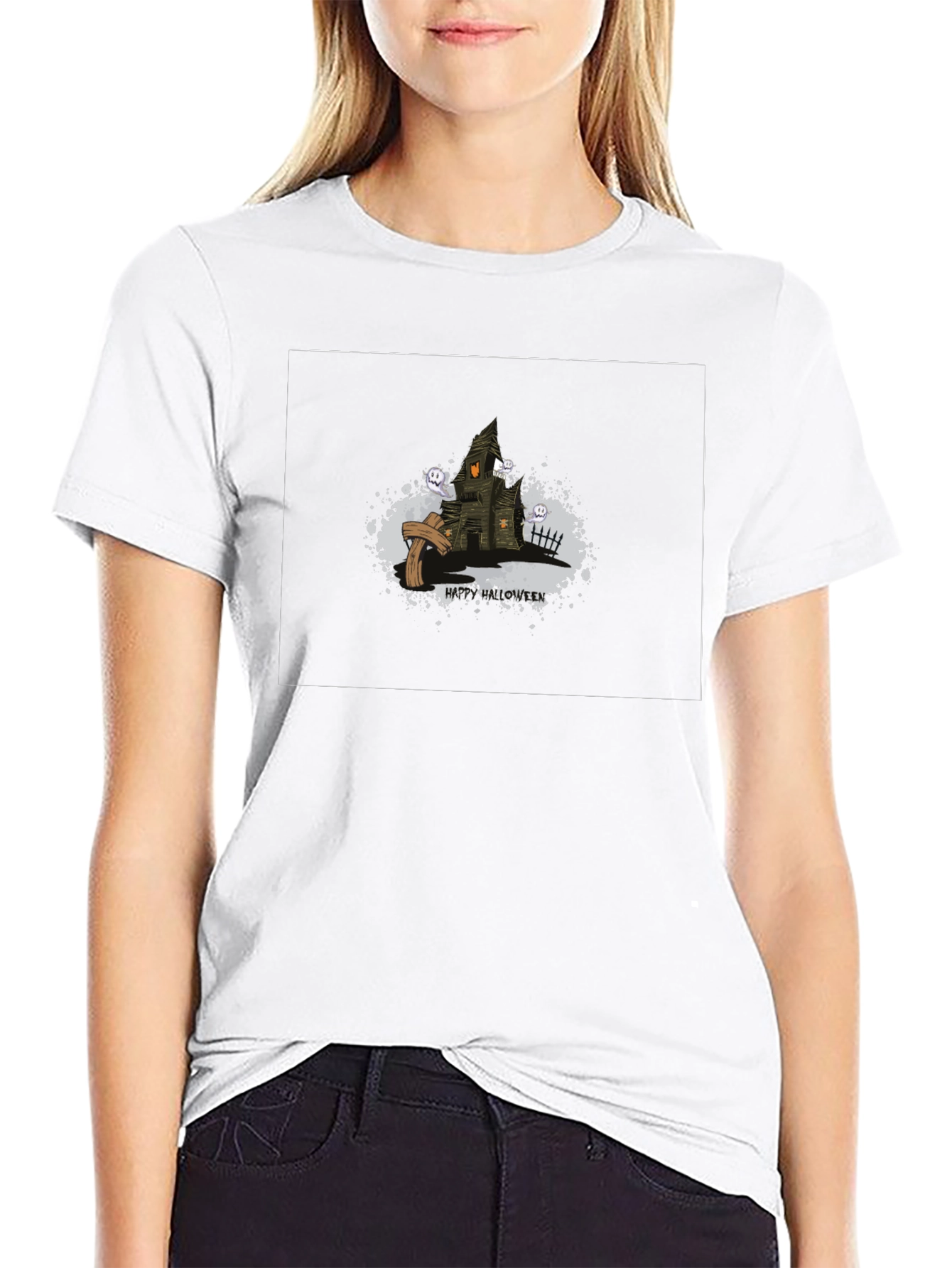 Spooky Halloween House Graphic Tee