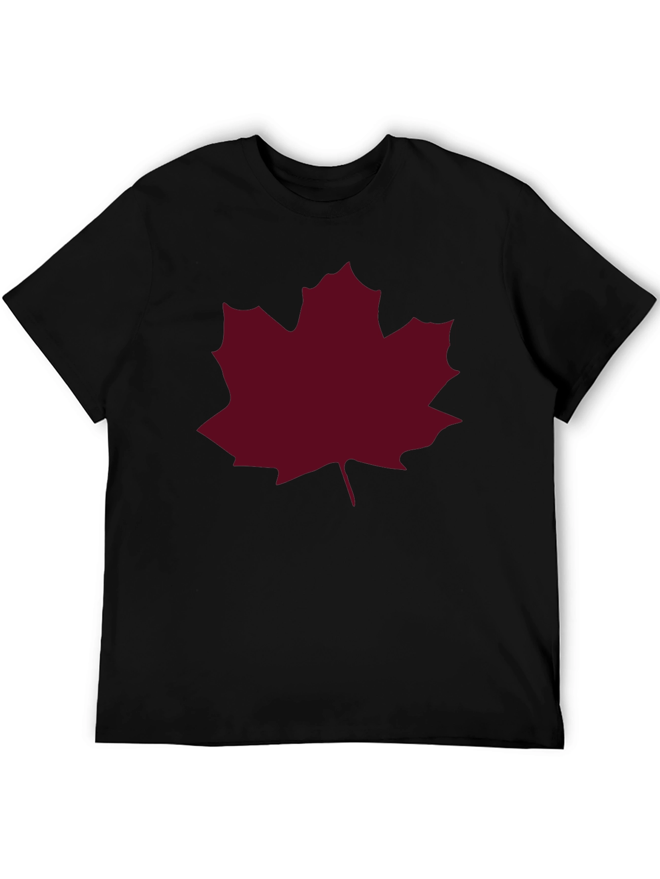 Maple Leaf Graphic Tee - Black Casual T-Shirt