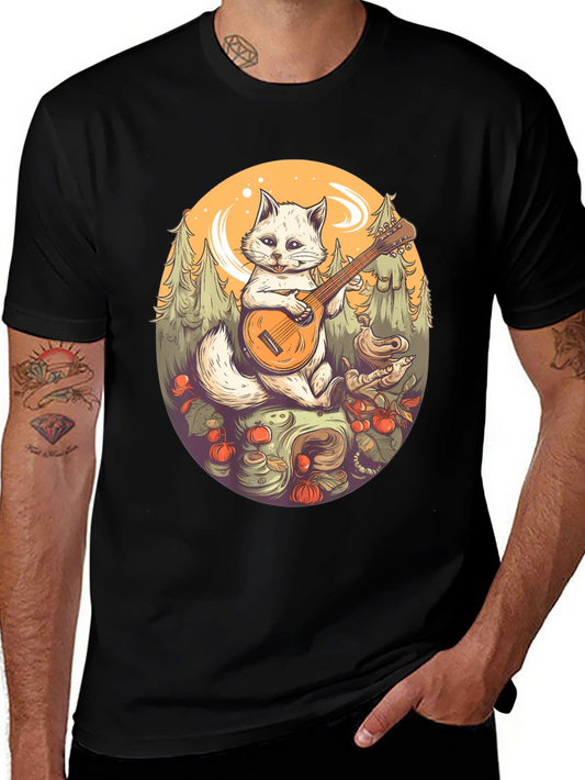 Cat Playing Guitar T-Shirt