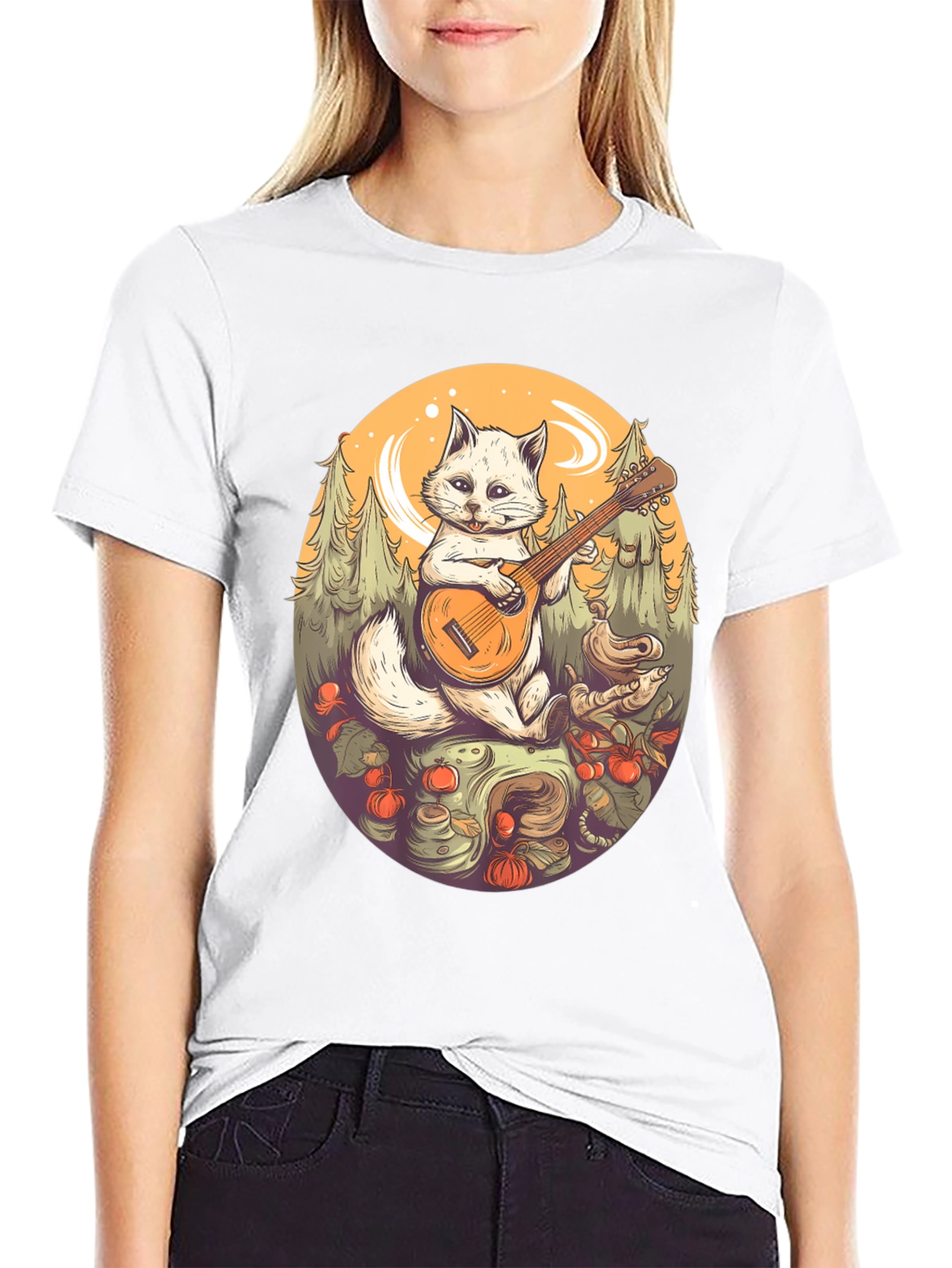 Cat Playing Guitar T-Shirt