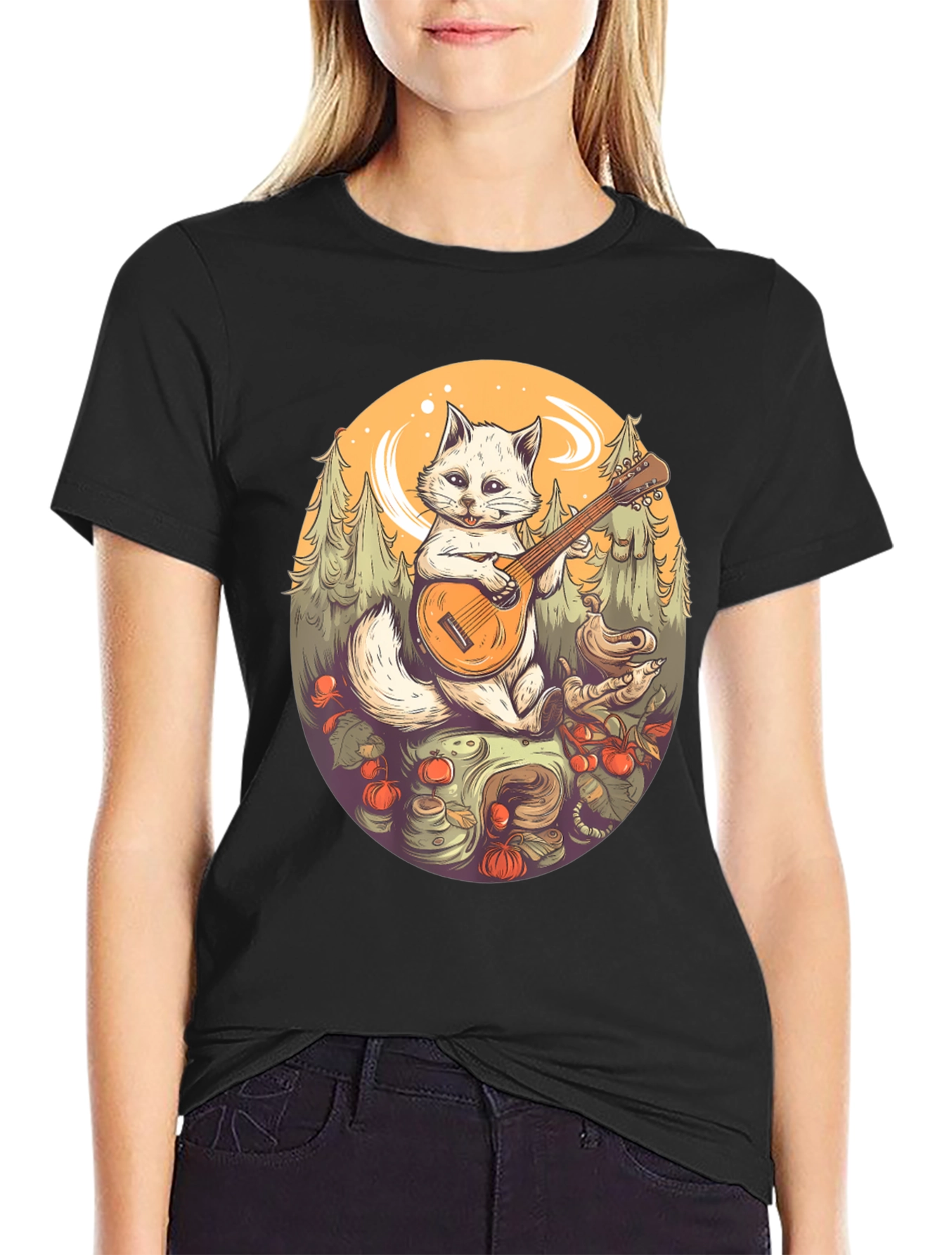 Cat Playing Guitar T-Shirt