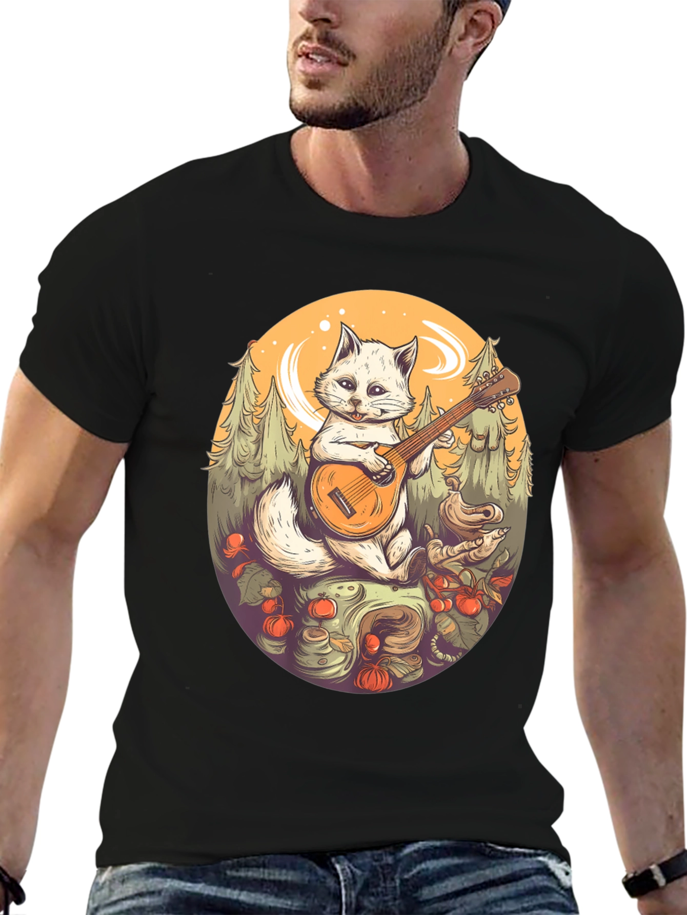 Cat Playing Guitar T-Shirt