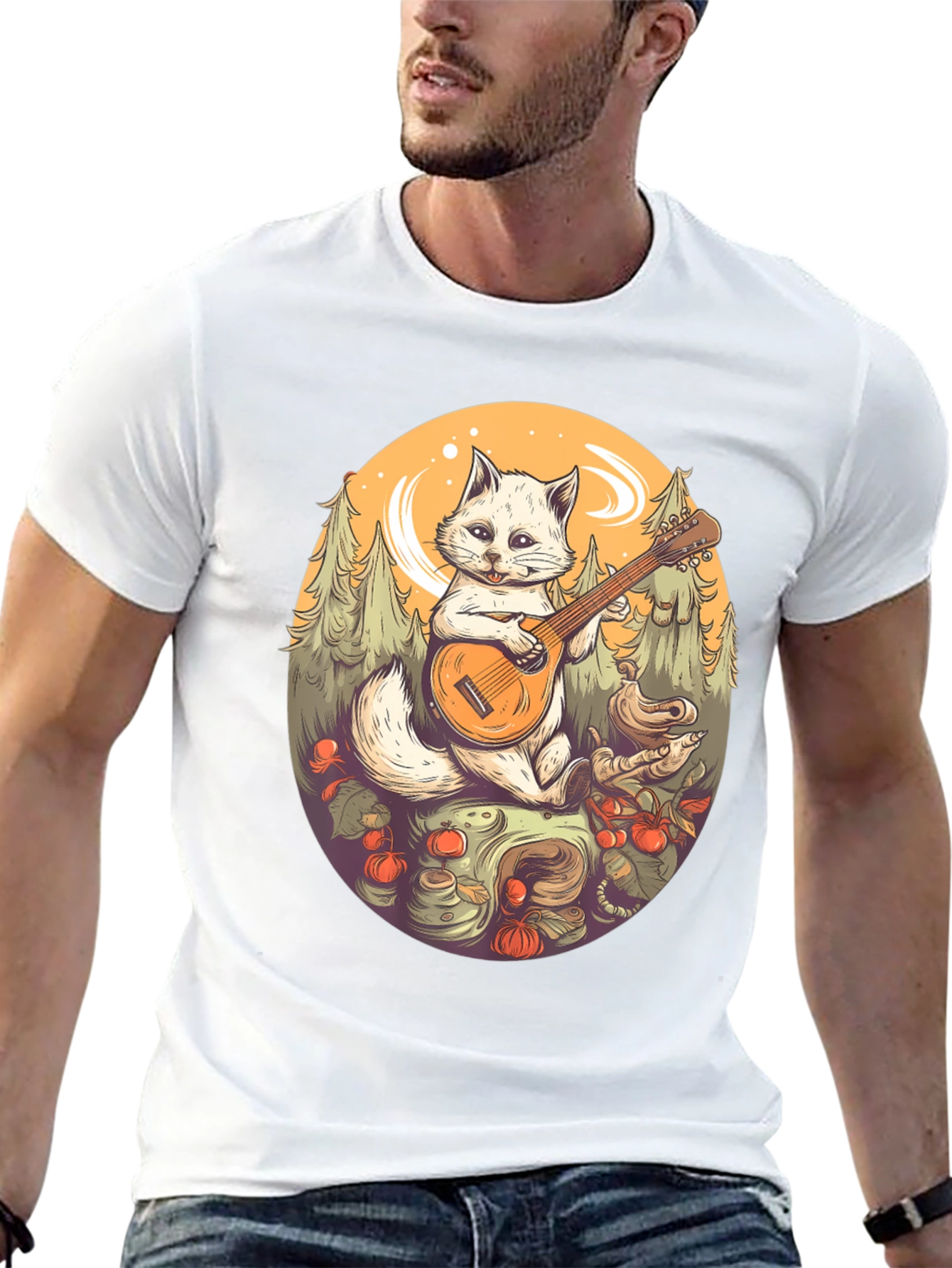 Cat Playing Guitar T-Shirt