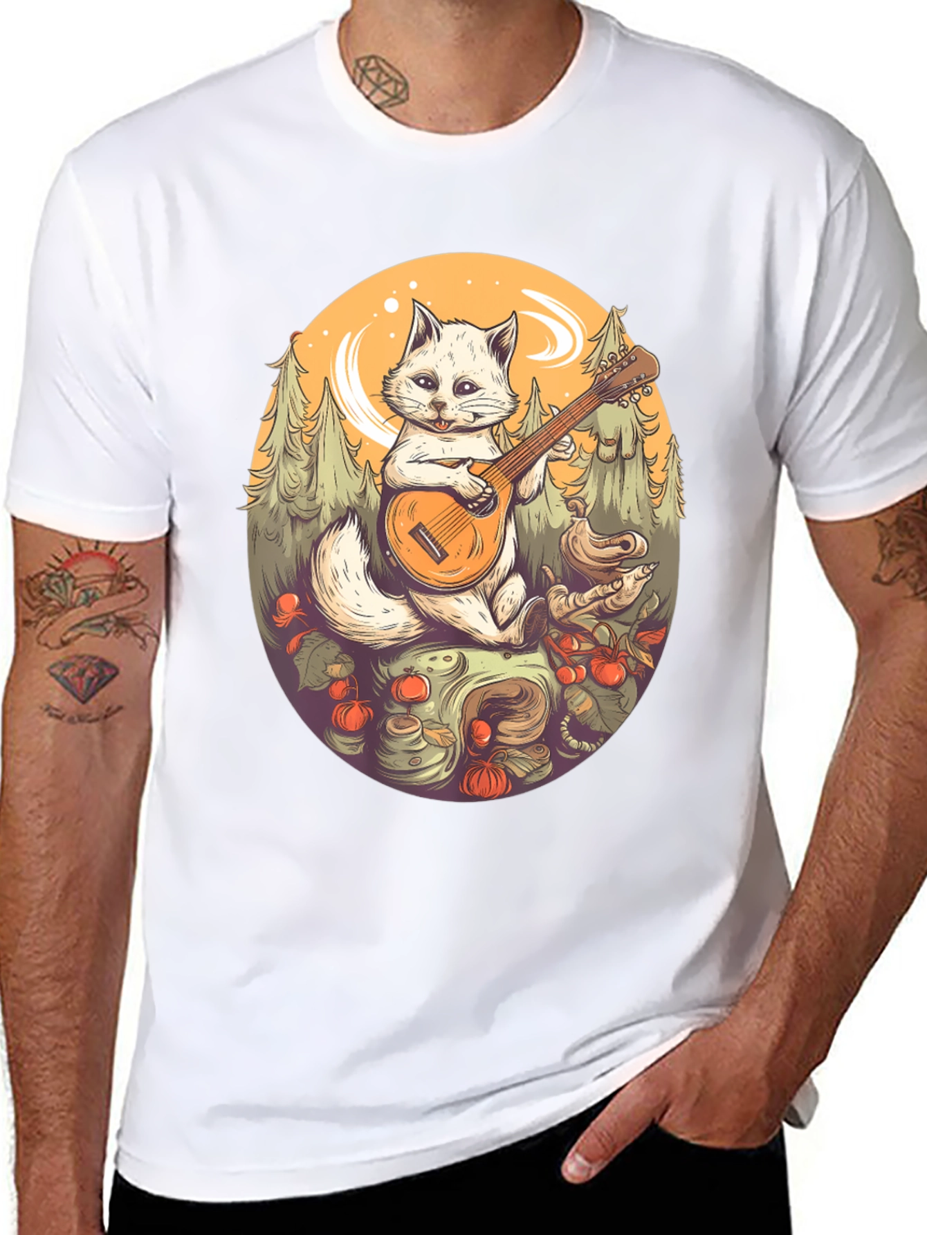 Cat Playing Guitar T-Shirt