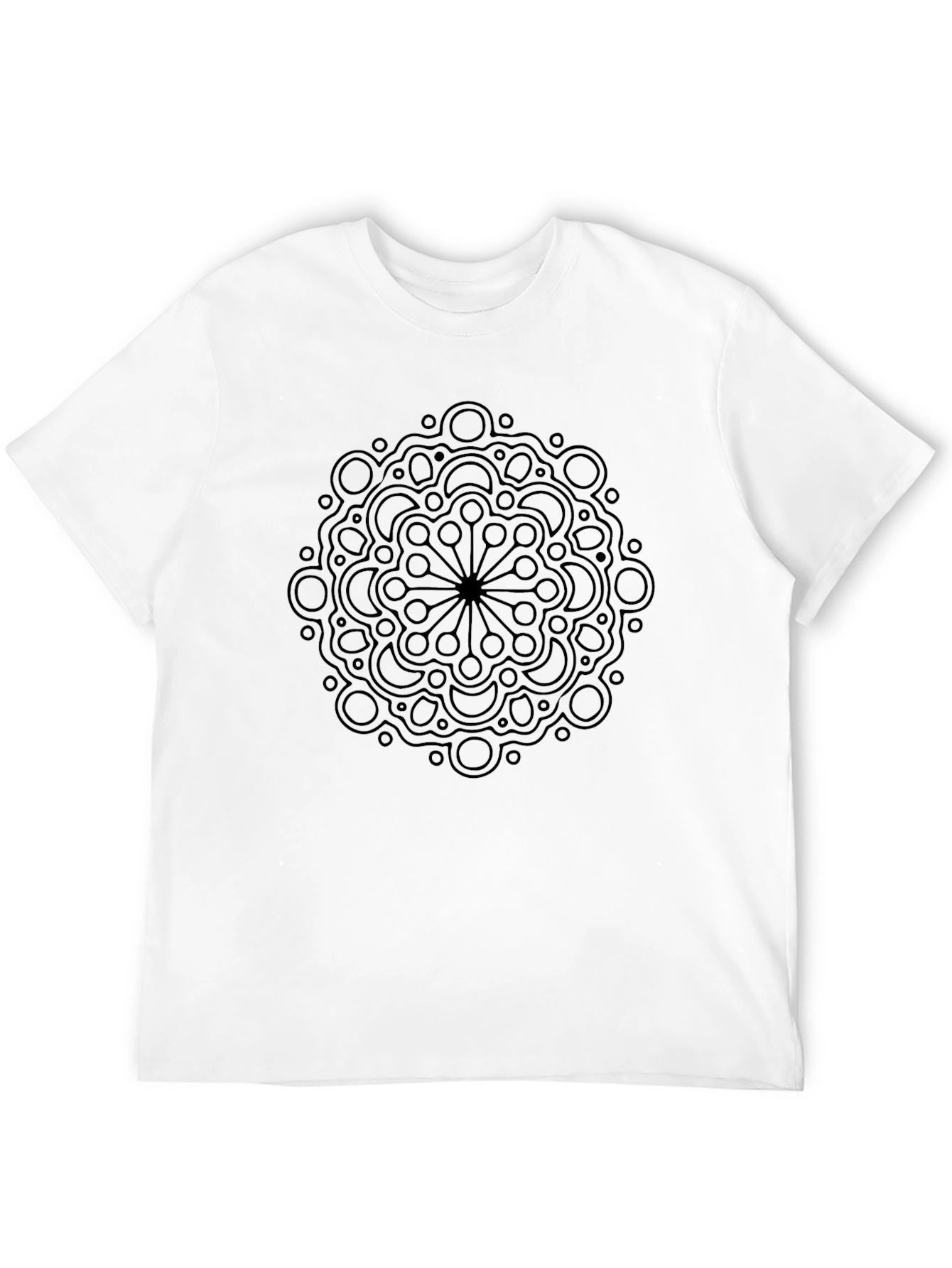Abstract Mandala Graphic Tee - Mens Black T-Shirt