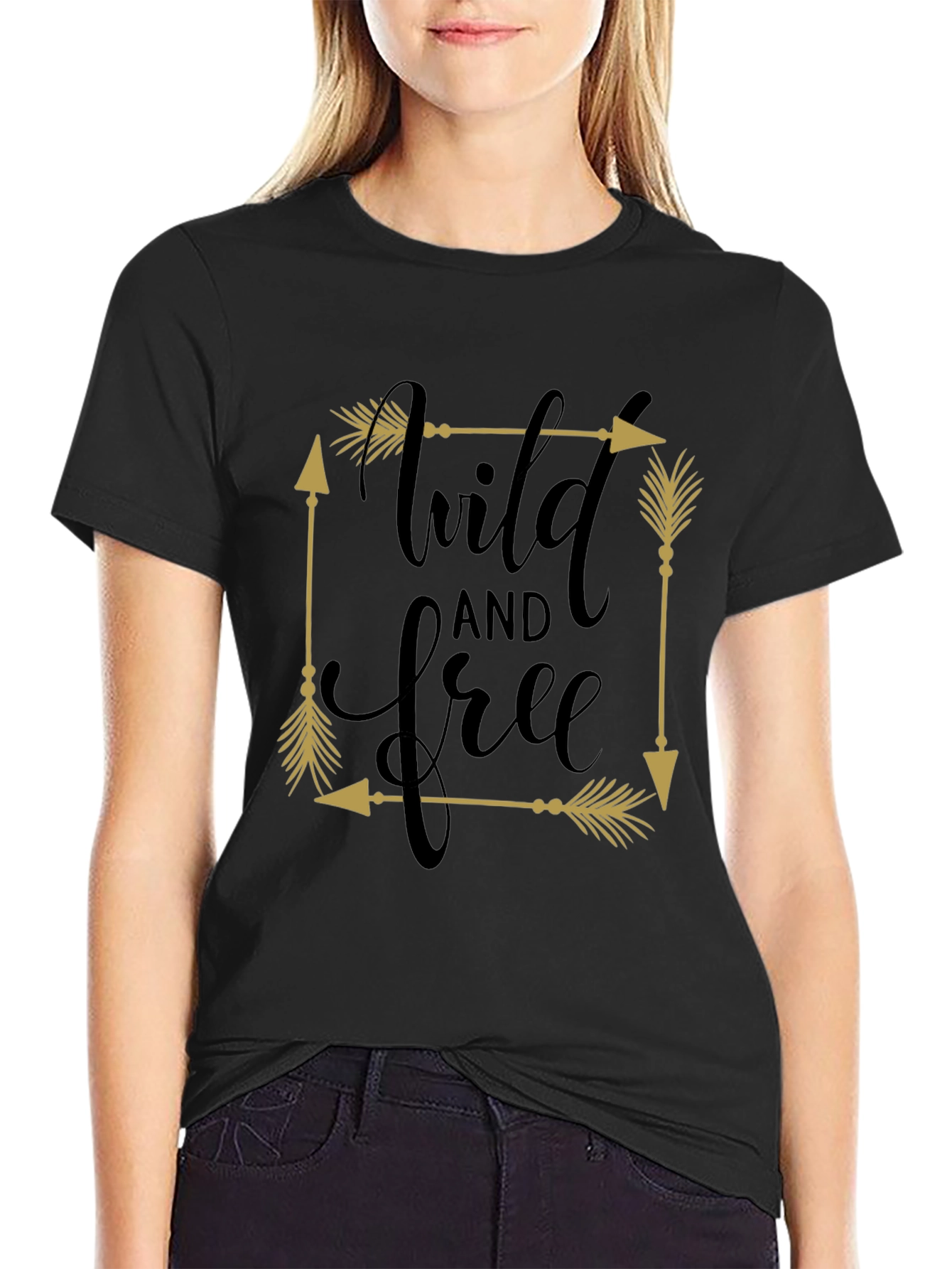 Wild & Free Arrow Graphic Tee - Black