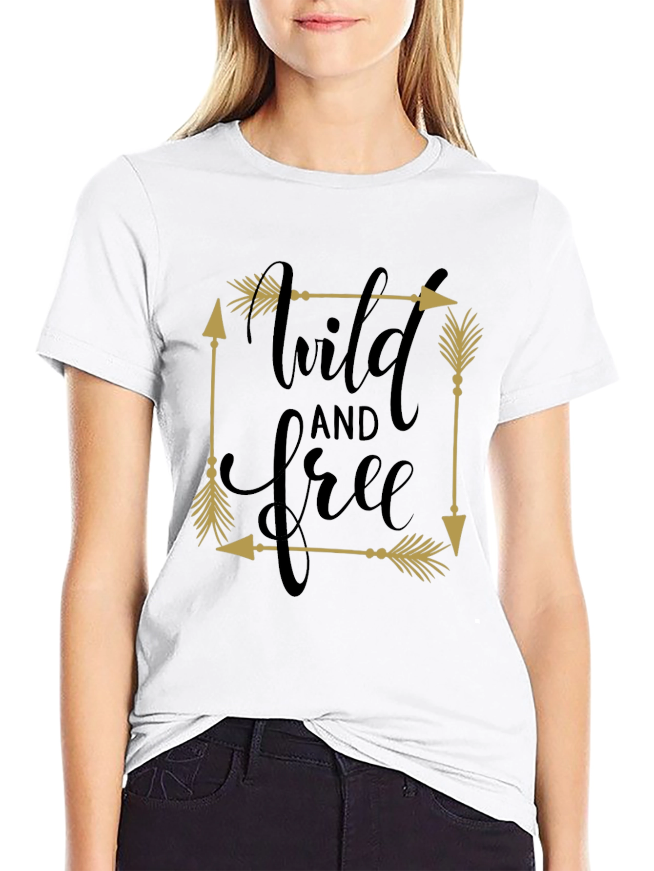 Wild & Free Arrow Graphic Tee - Black
