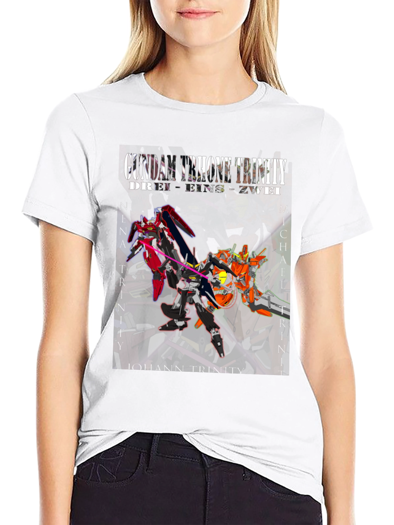 Gundam Throne Trinity T-Shirt - Anime Robot Tee