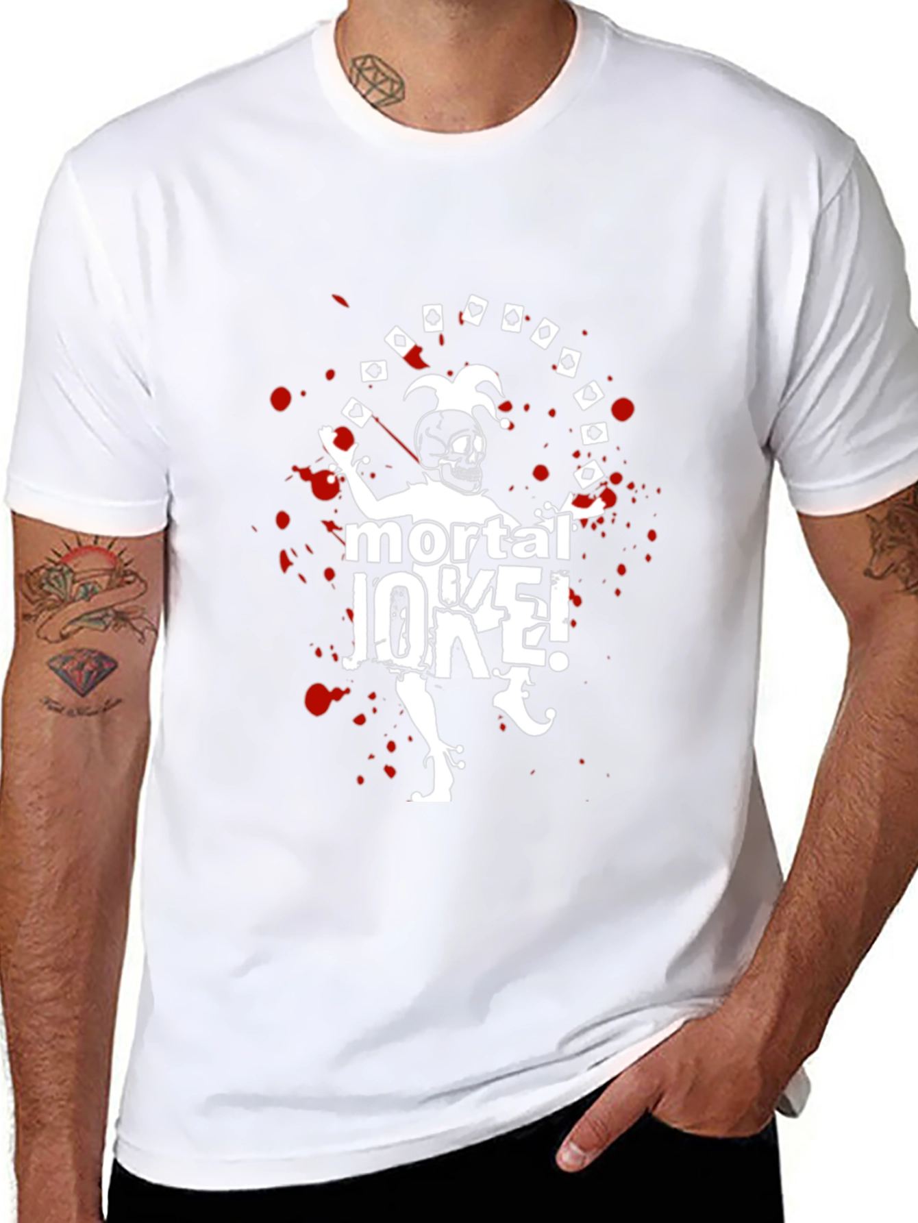 Mortal Joke Graphic T-Shirt - Skull Jester Design