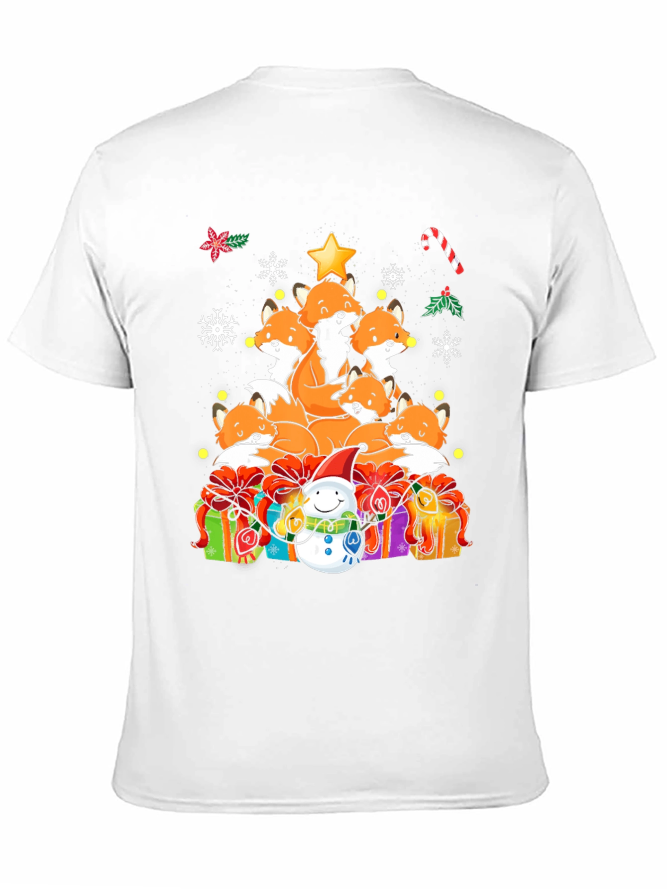 Festive Fox Christmas Tree Graphic Tee