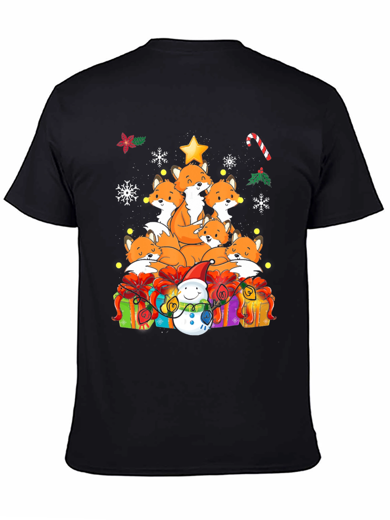 Festive Fox Christmas Tree Graphic Tee