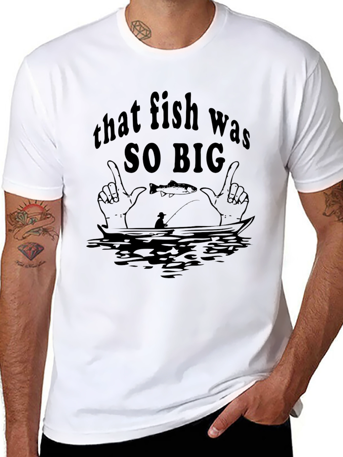 That Fish Was So Big T-Shirt Funny Fishing Tee