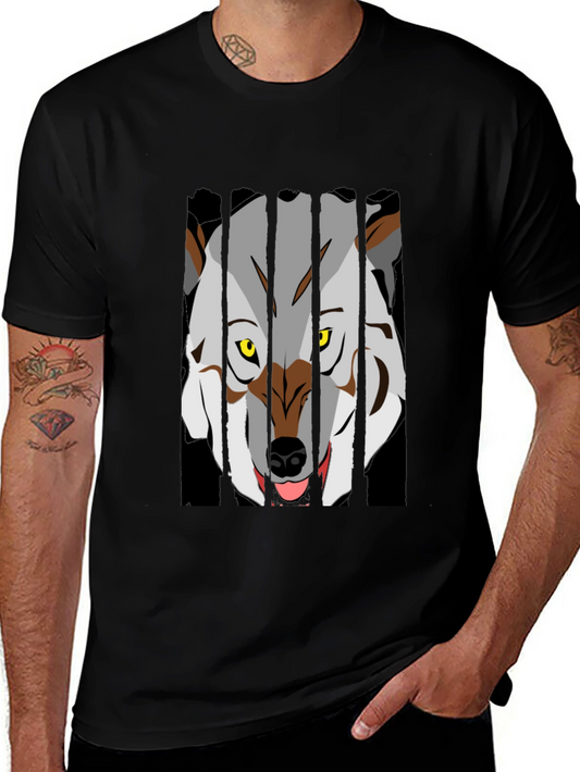 Wolf Graphic T-Shirt - Black Crew Neck Tee