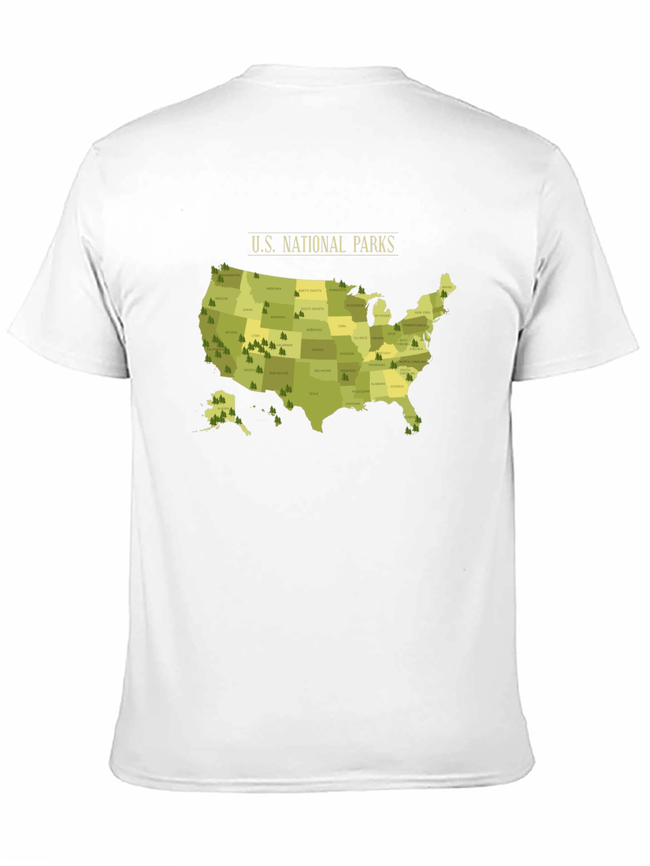 US National Parks Map T-Shirt - Black