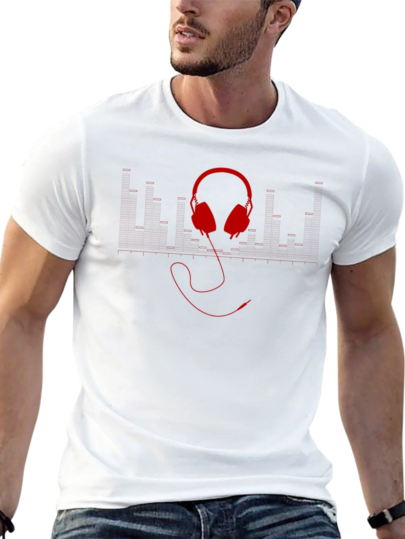 Headphone Graphic T-Shirt - Black