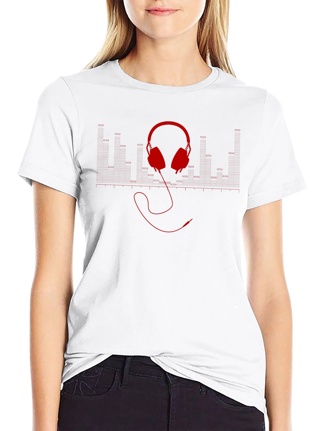 Headphone Graphic T-Shirt - Black