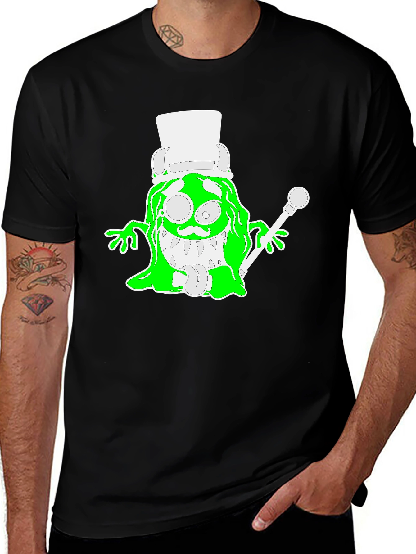 Funny Green Cartoon Monster T-Shirt