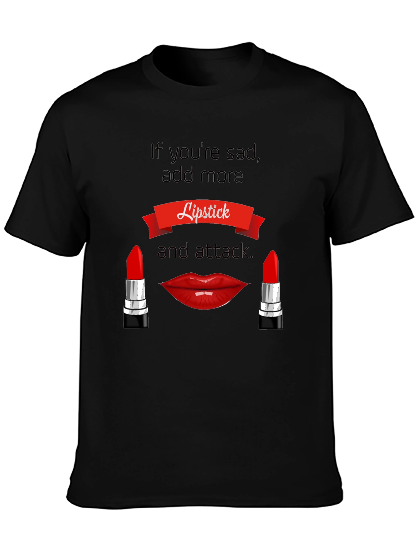 Lipstick Attack Graphic Tee - Bold & Stylish
