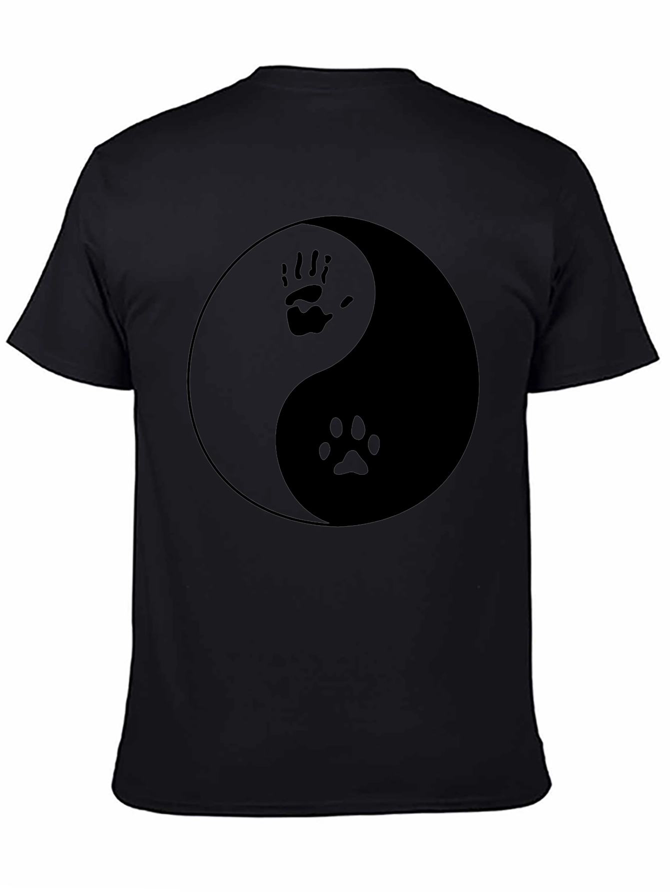 Yin Yang Hand Paw Print T-Shirt