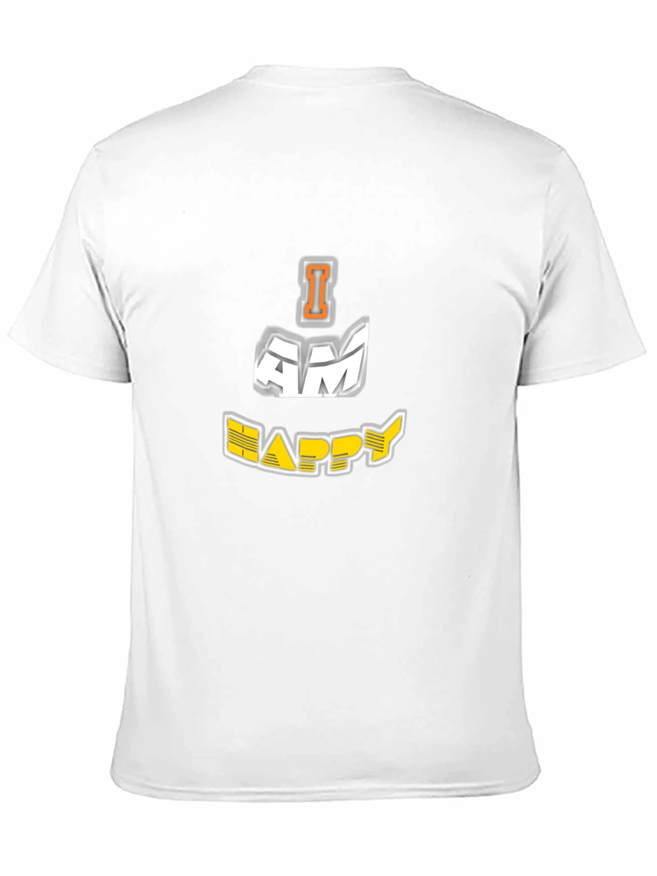 I AM HAPPY Graphic Black T-Shirt