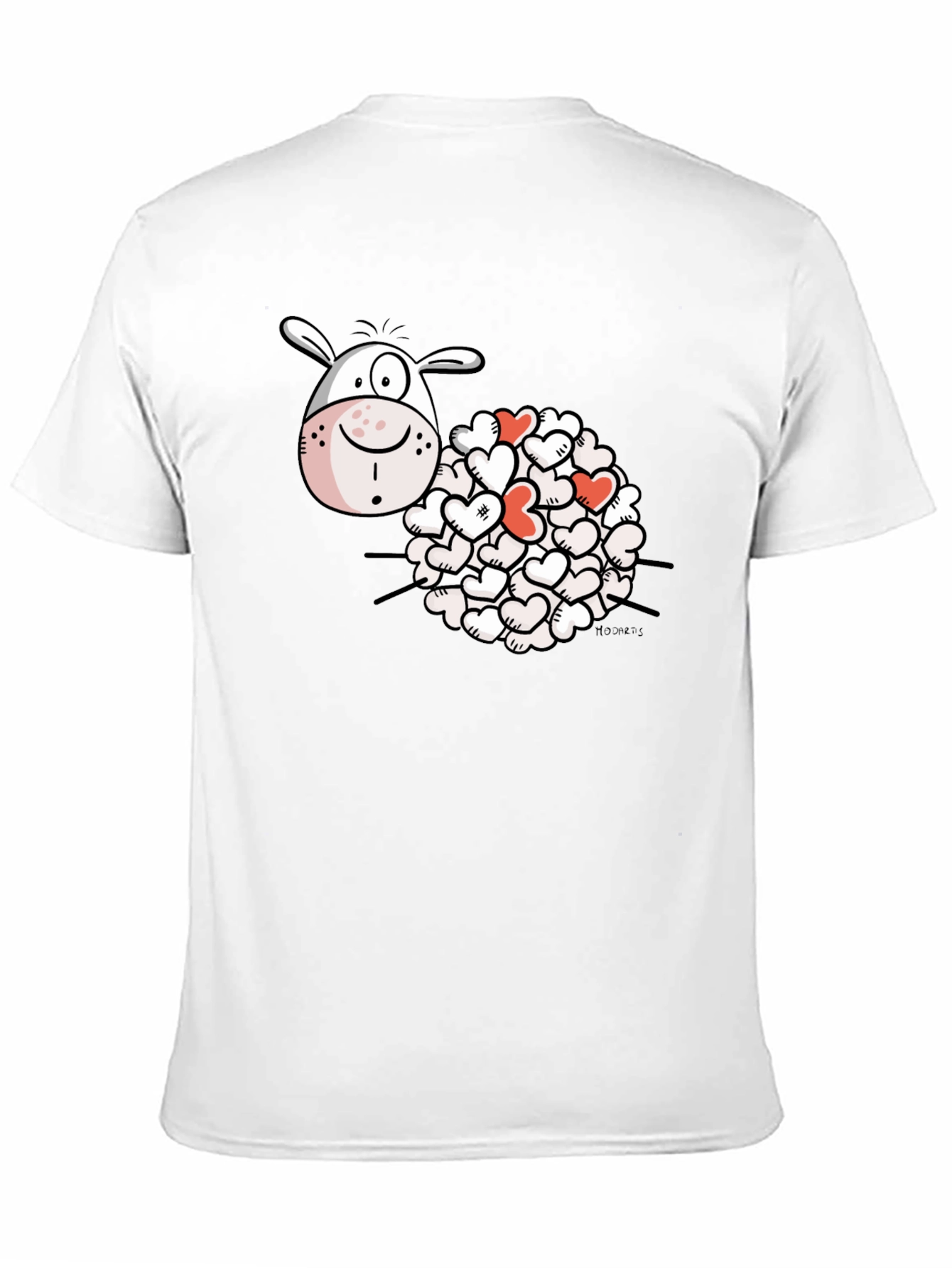 Heart Sheep Black T-Shirt Novelty Graphic Tee