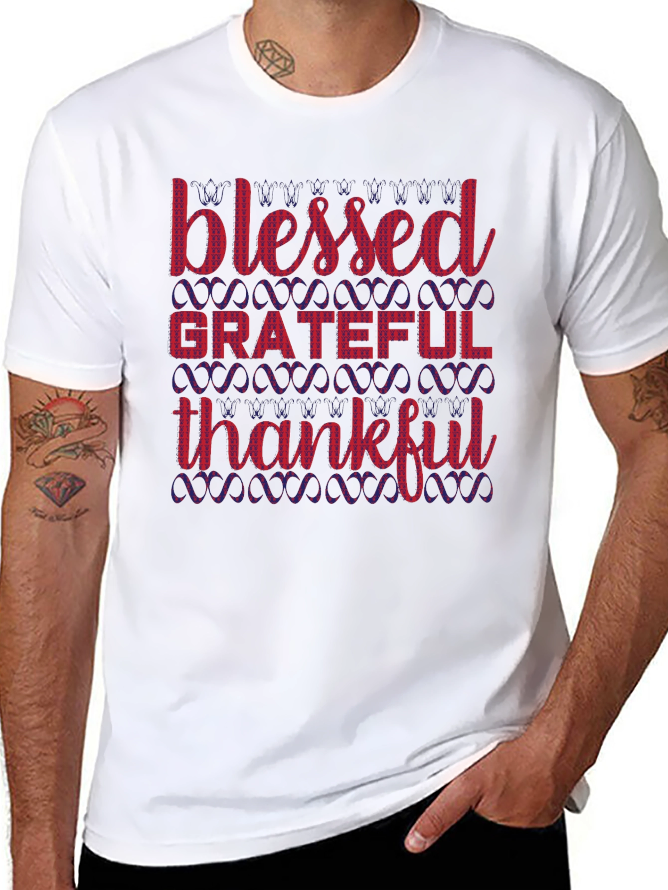 Blessed Grateful Thankful Graphic T-Shirt