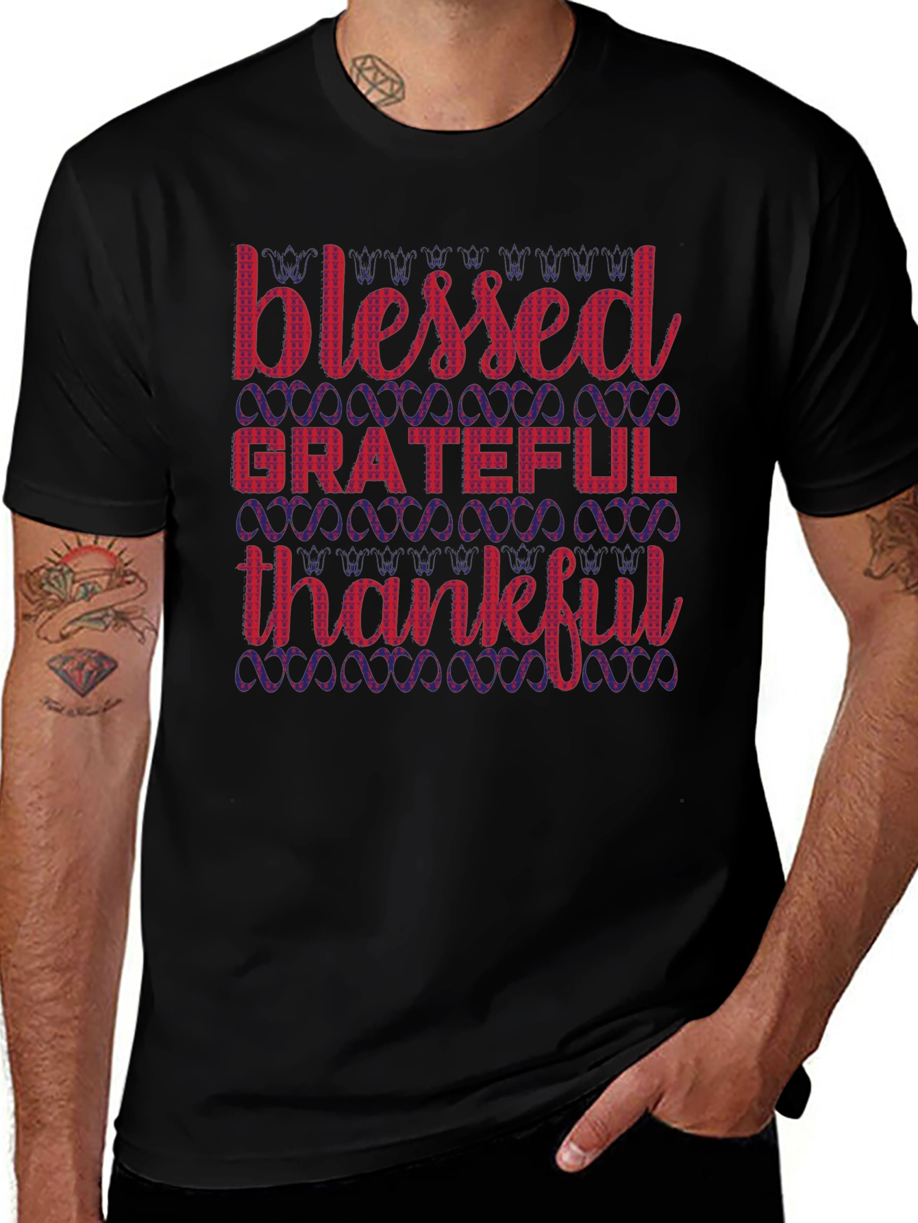 Blessed Grateful Thankful Graphic T-Shirt