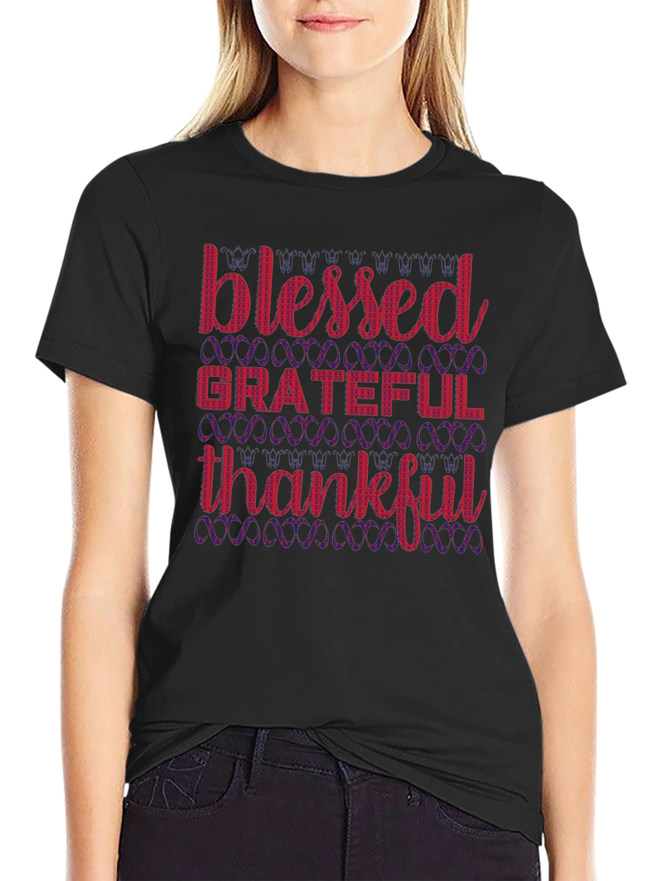 Blessed Grateful Thankful Graphic T-Shirt