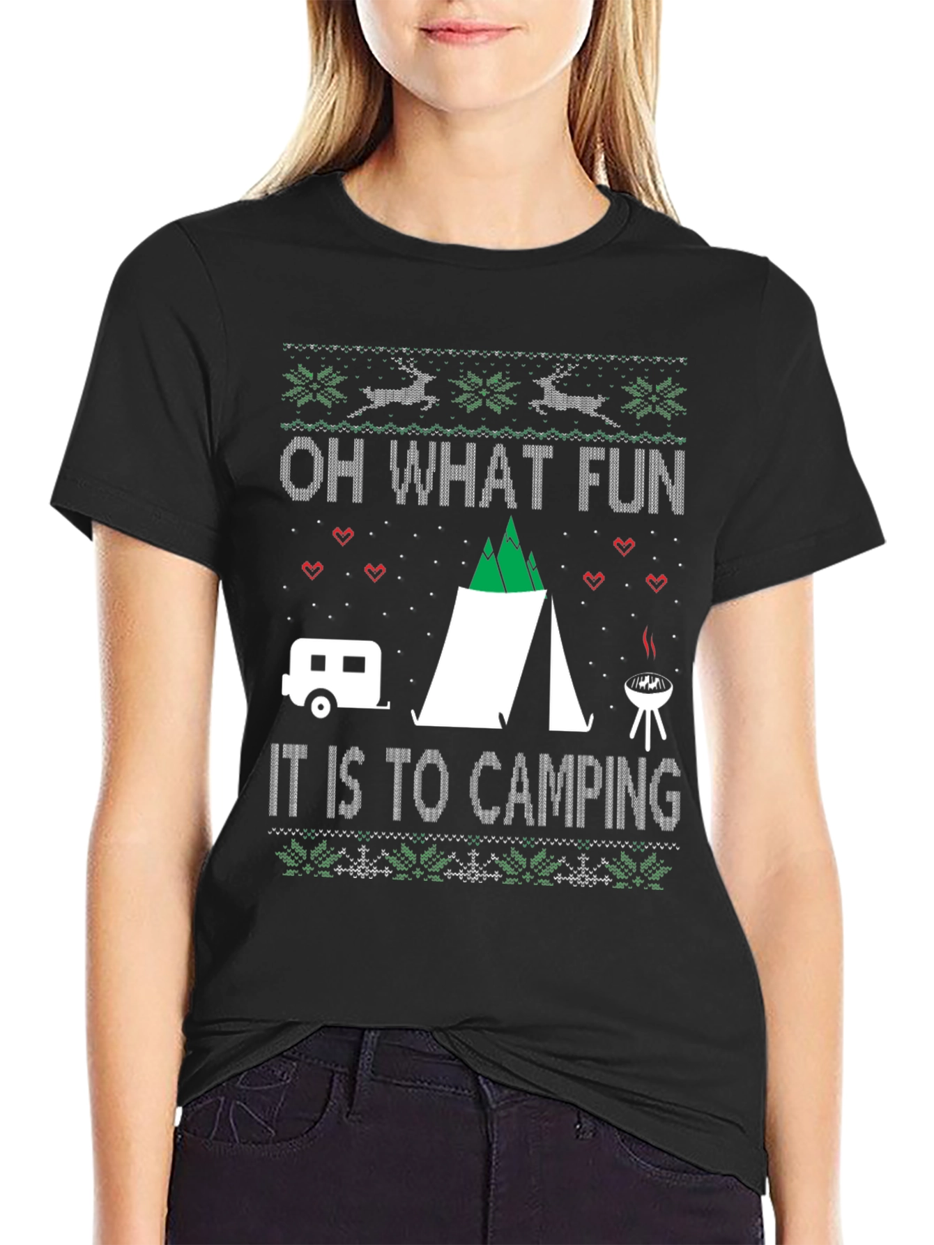 Camping Ugly Christmas Sweater T-Shirt