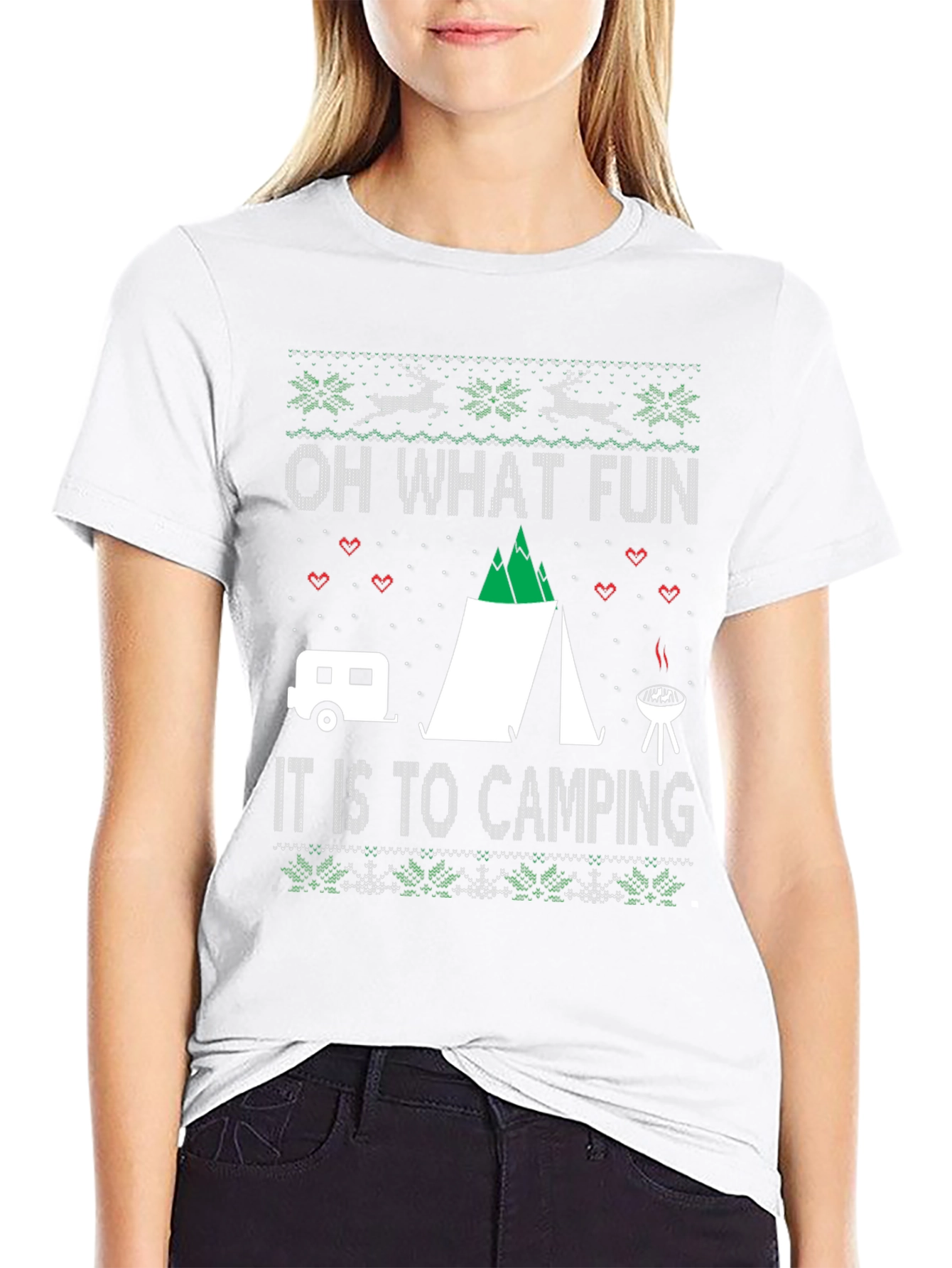 Camping Ugly Christmas Sweater T-Shirt