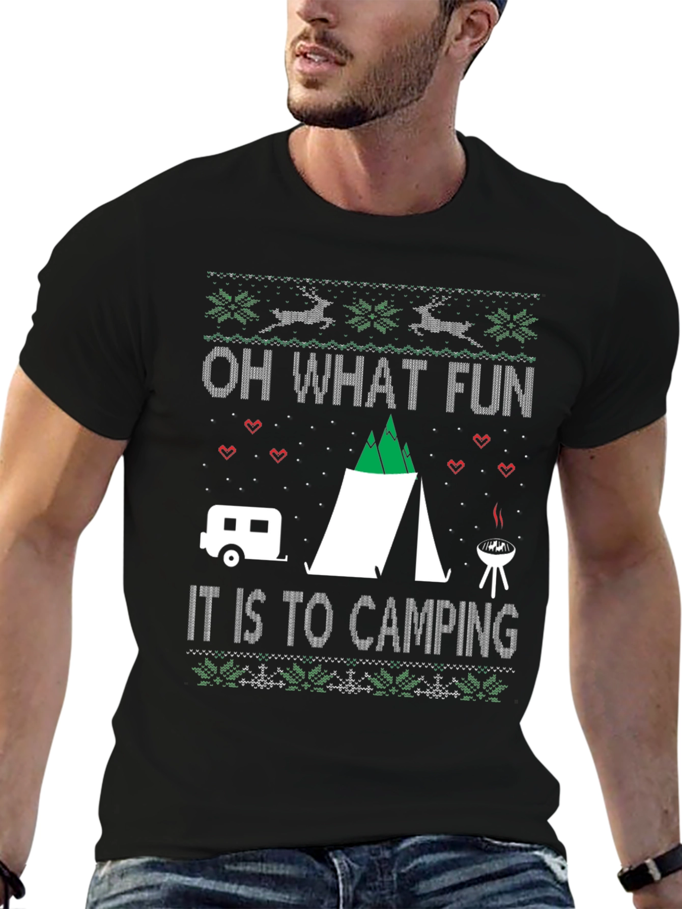 Camping Ugly Christmas Sweater T-Shirt