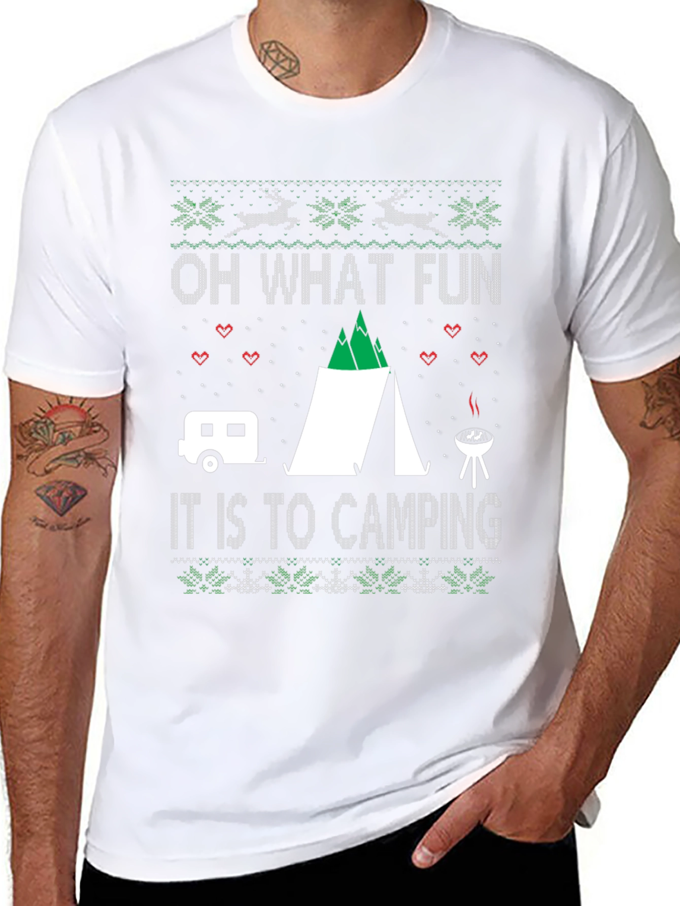 Camping Ugly Christmas Sweater T-Shirt