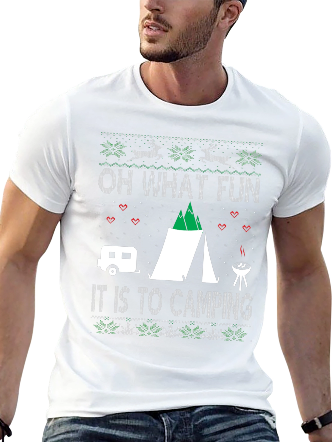 Camping Ugly Christmas Sweater T-Shirt