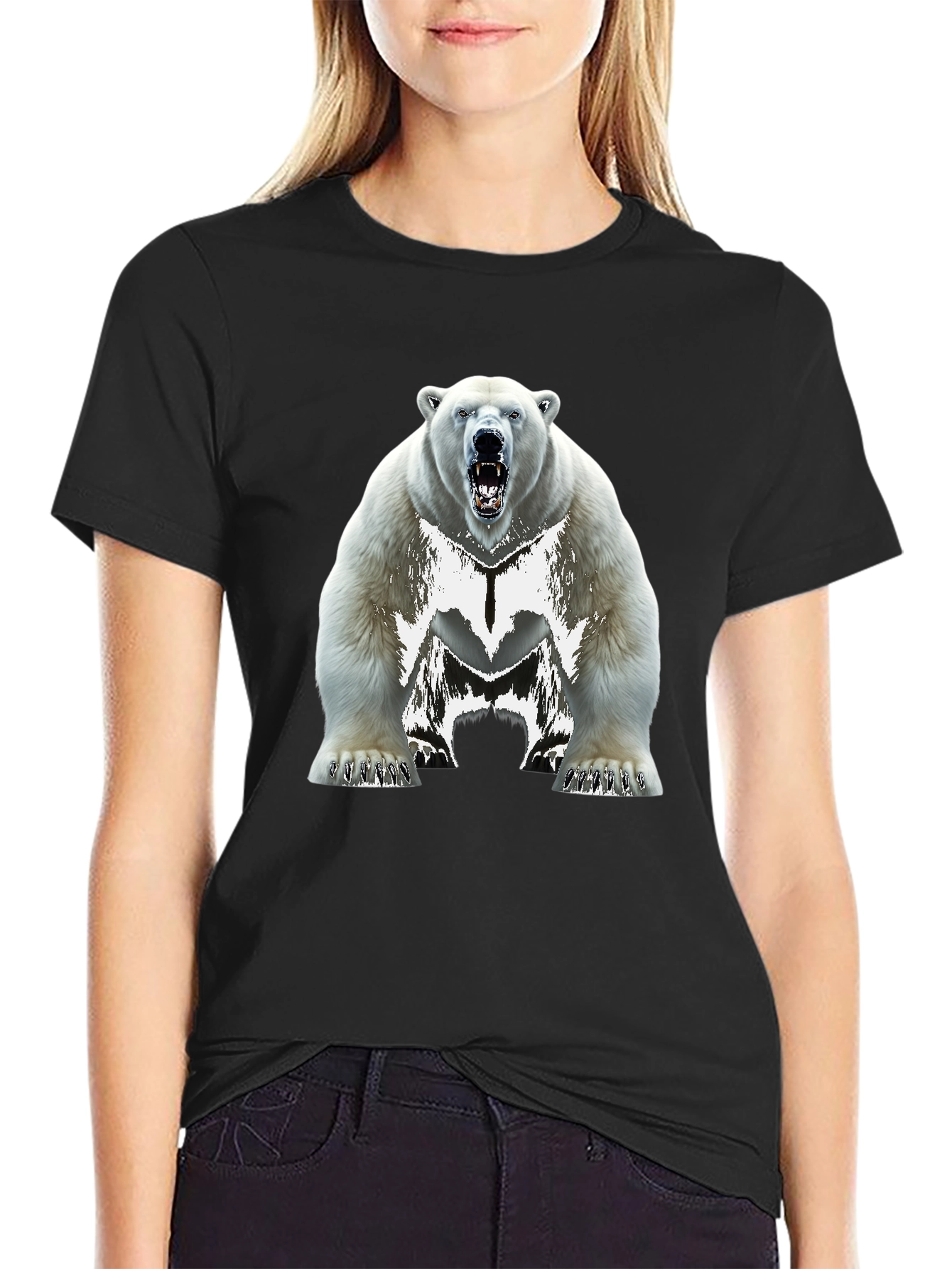 Polar Bear Graphic T-Shirt - Black