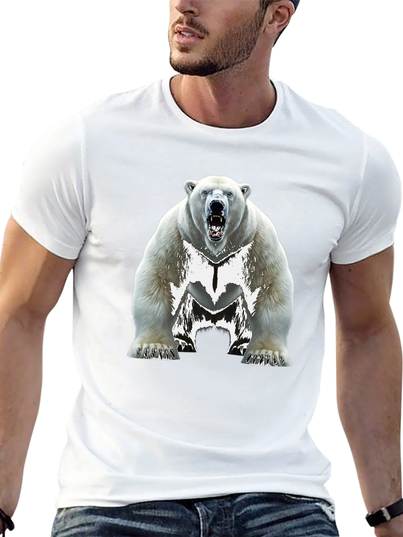 Polar Bear Graphic T-Shirt - Black