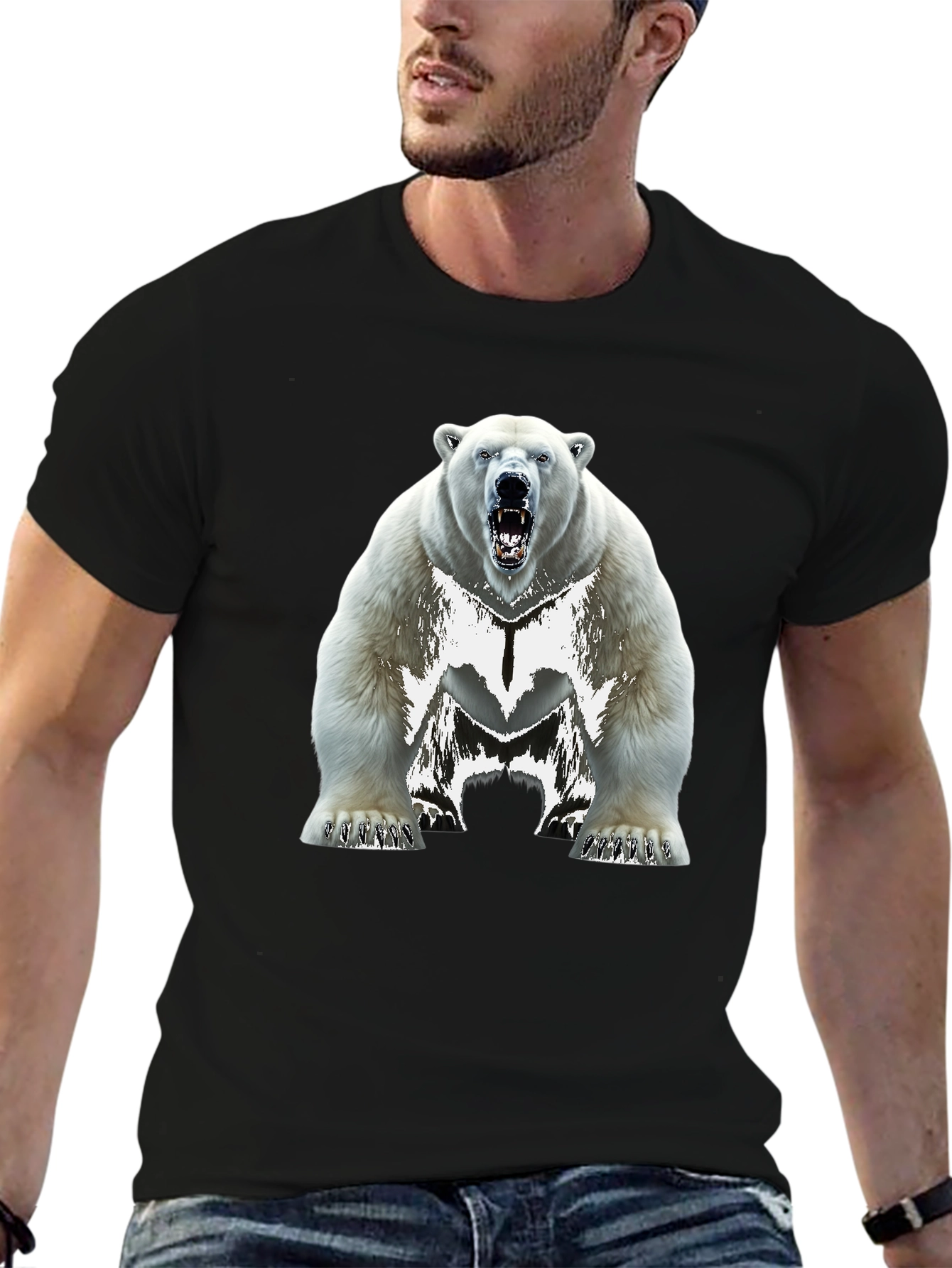 Polar Bear Graphic T-Shirt - Black