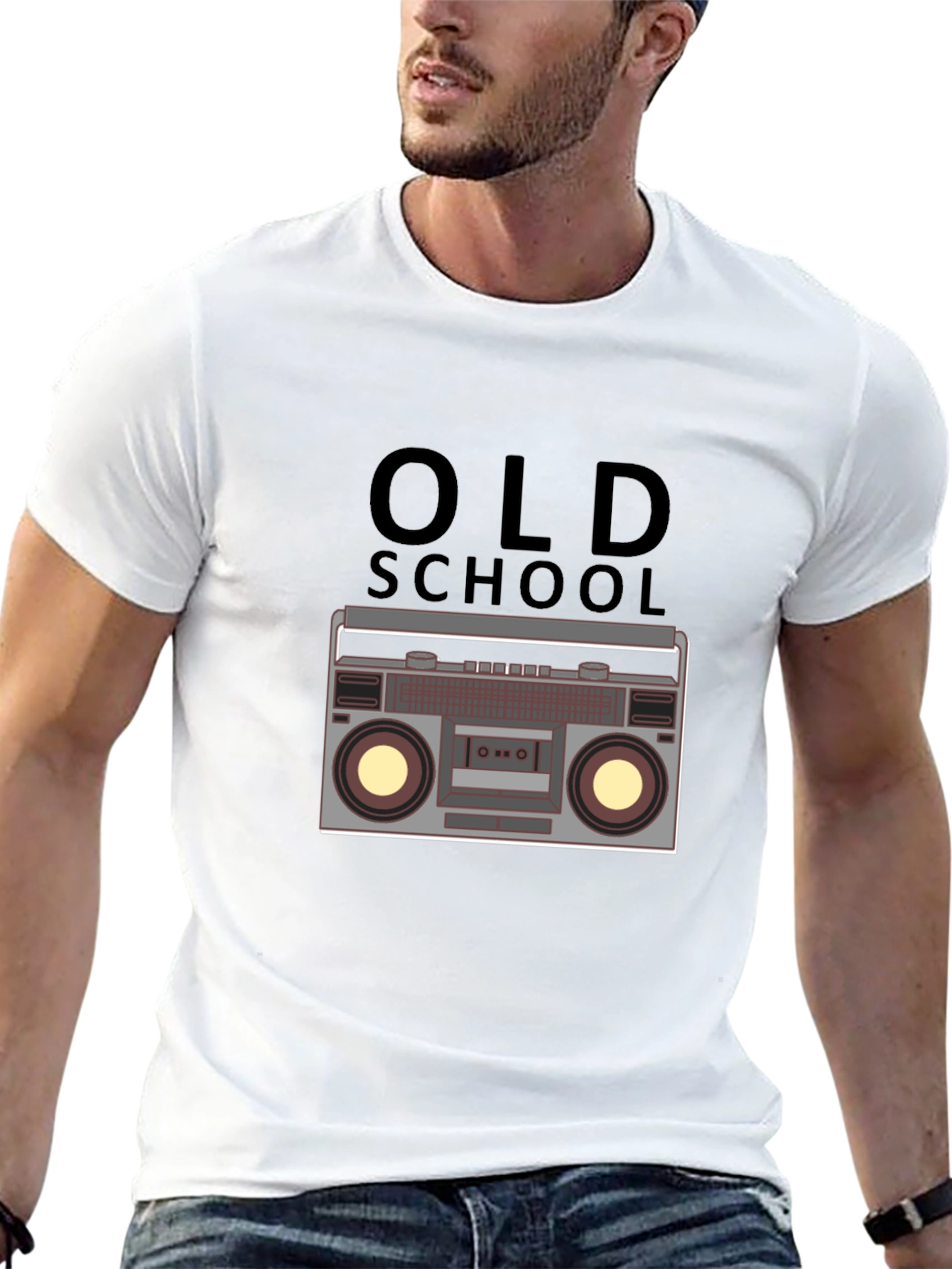 Old School Boombox Graphic T-Shirt