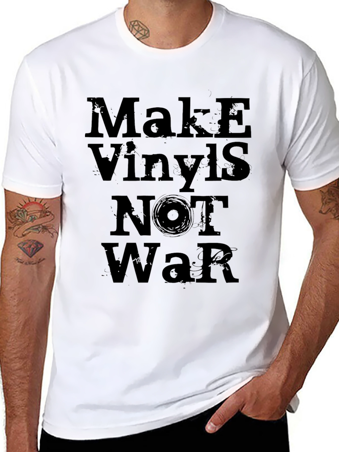 Make Vinyls Not War Graphic T-Shirt