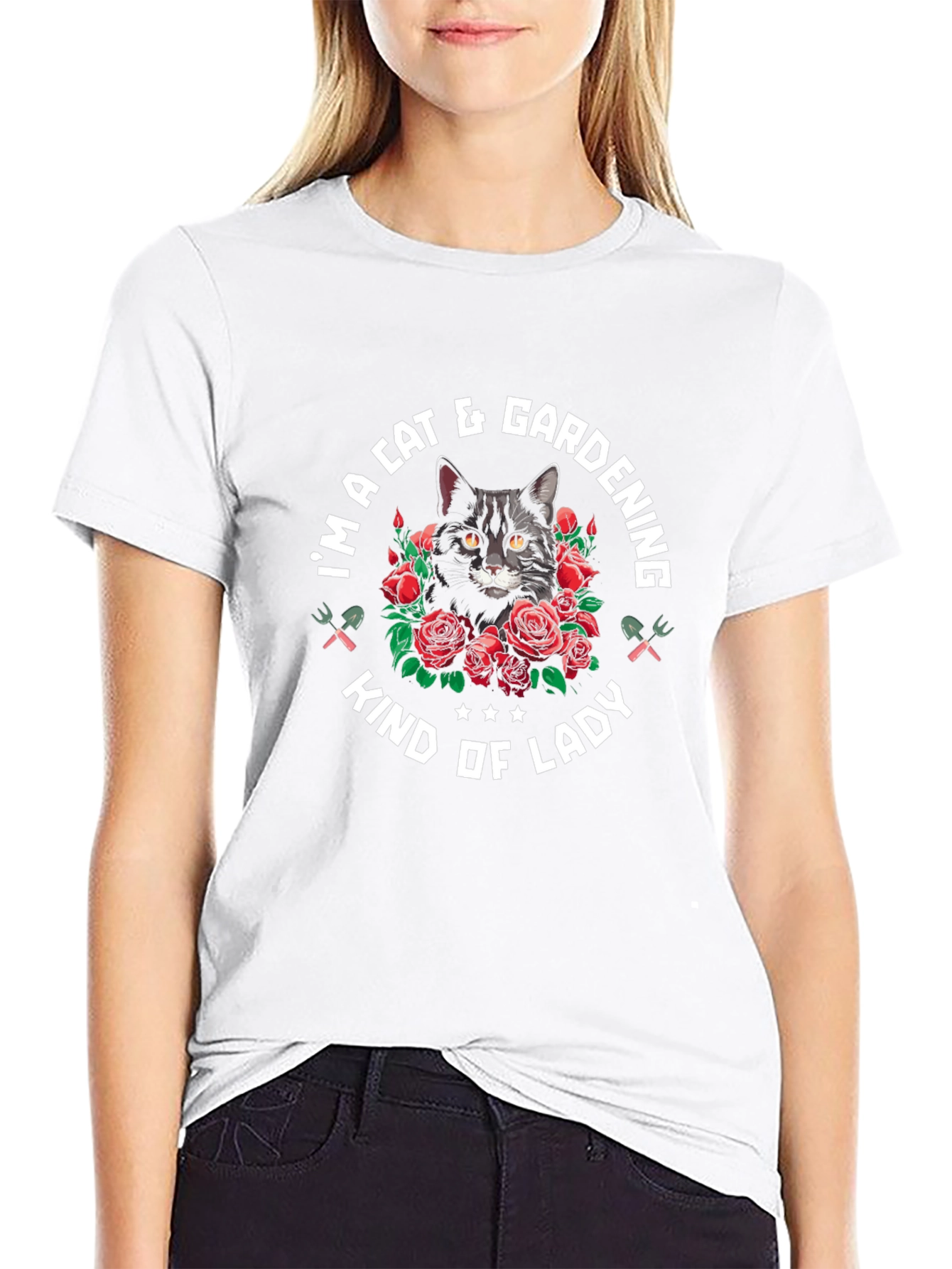 Cat & Gardening Lady T-Shirt