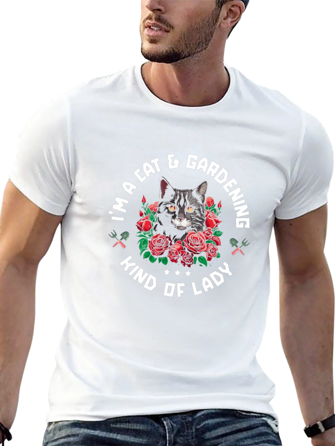 Cat & Gardening Lady T-Shirt
