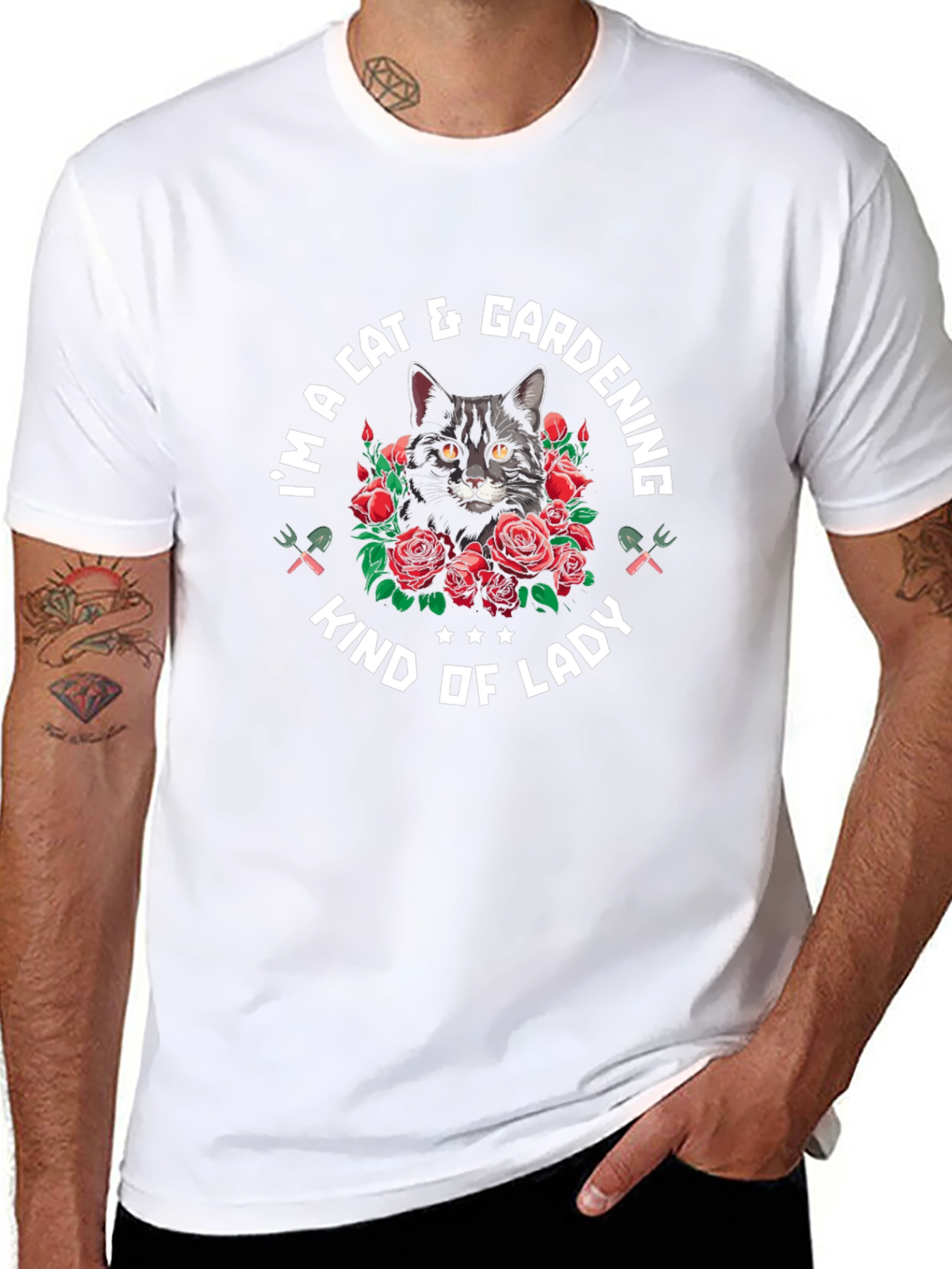 Cat & Gardening Lady T-Shirt