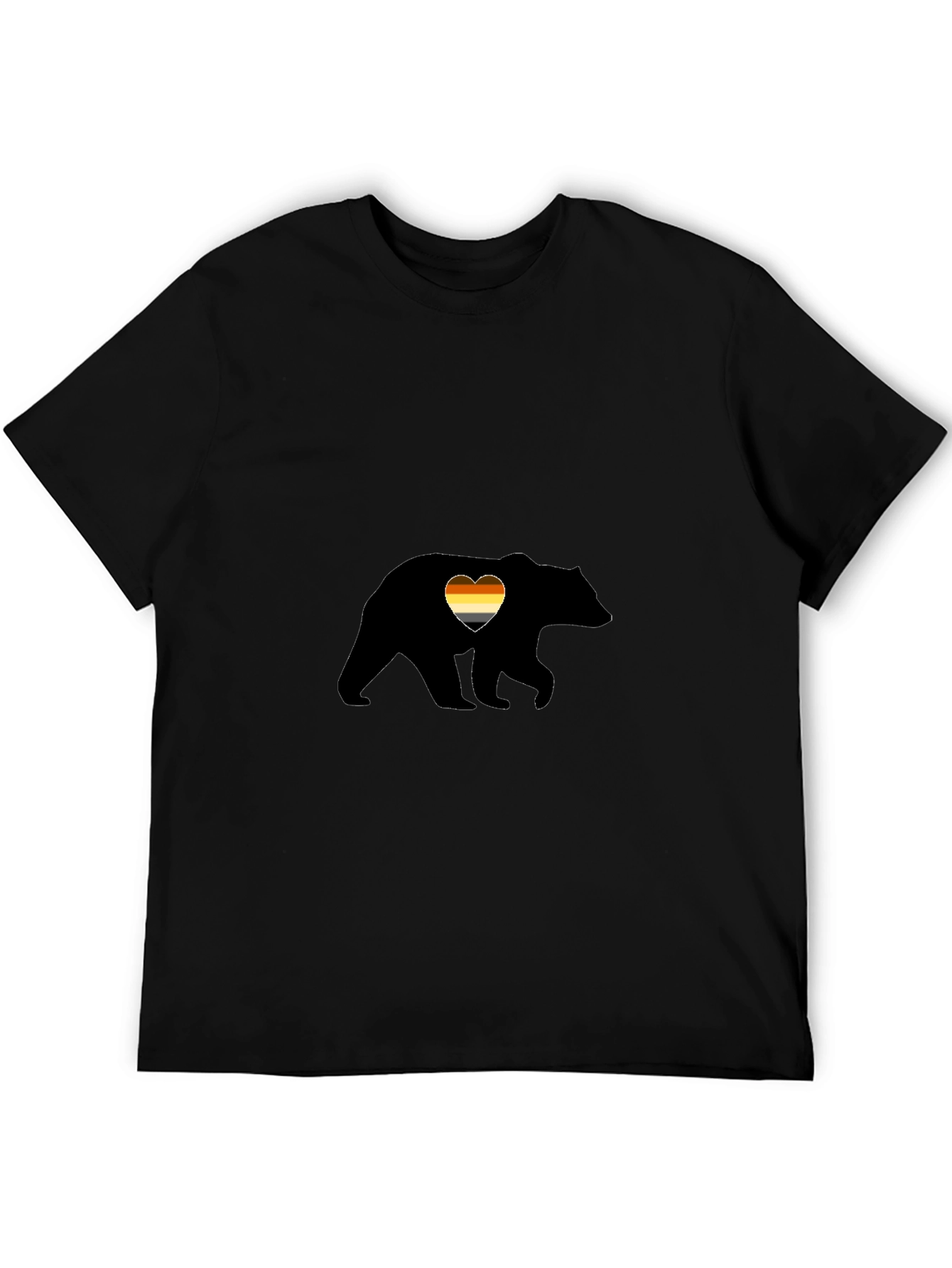 Gay Bear Pride Heart Graphic Tee - Black