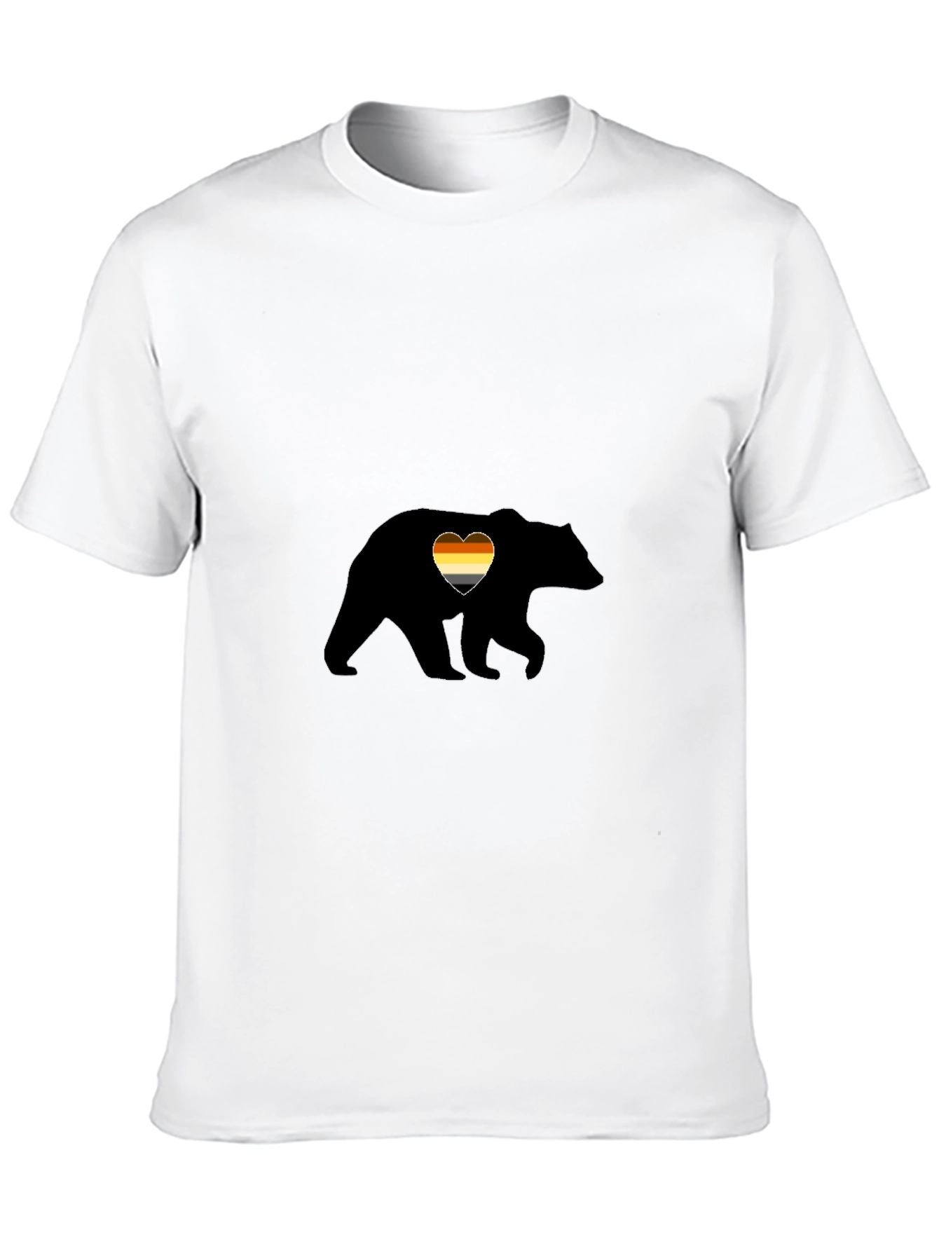 Gay Bear Pride Heart Graphic Tee - Black