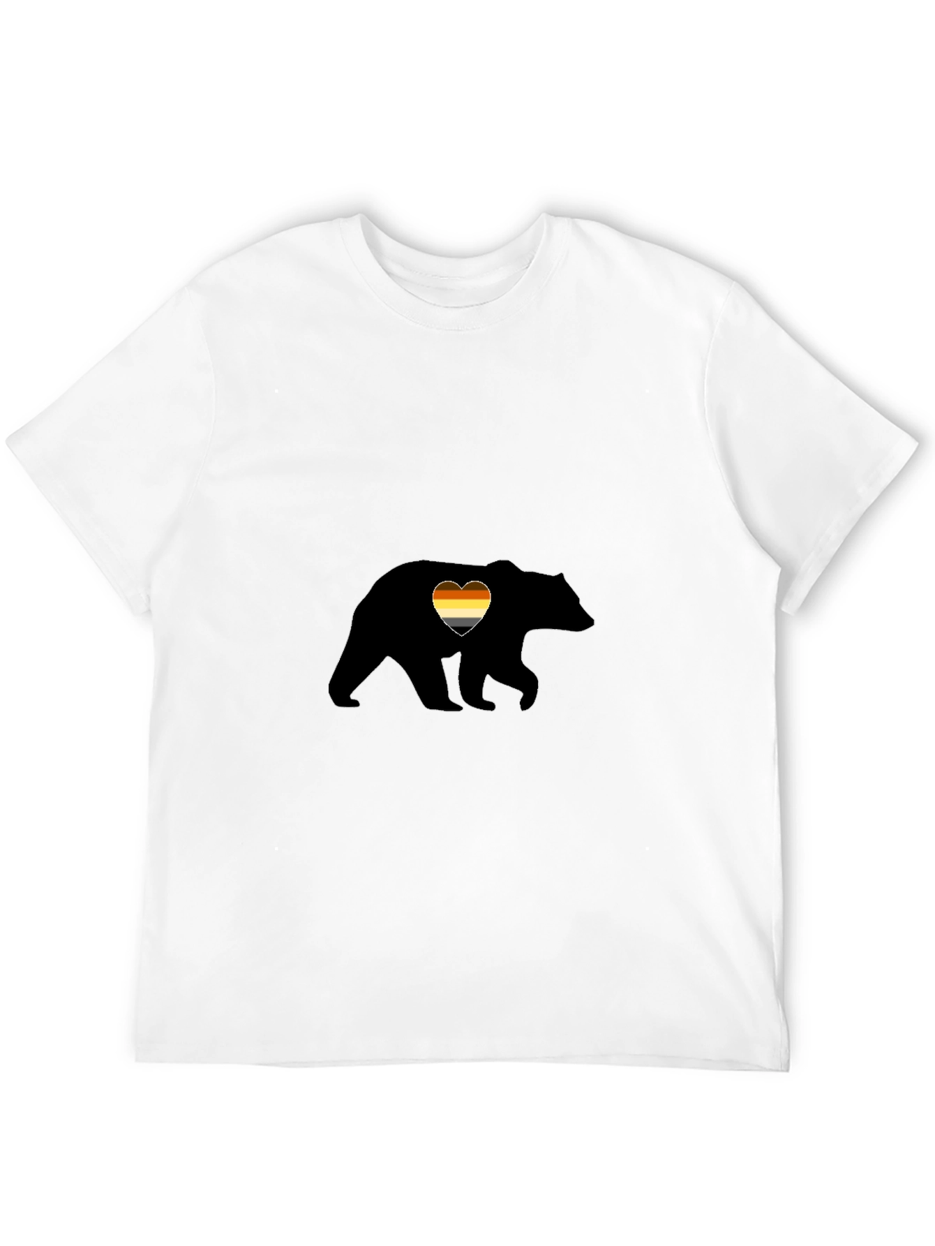 Gay Bear Pride Heart Graphic Tee - Black