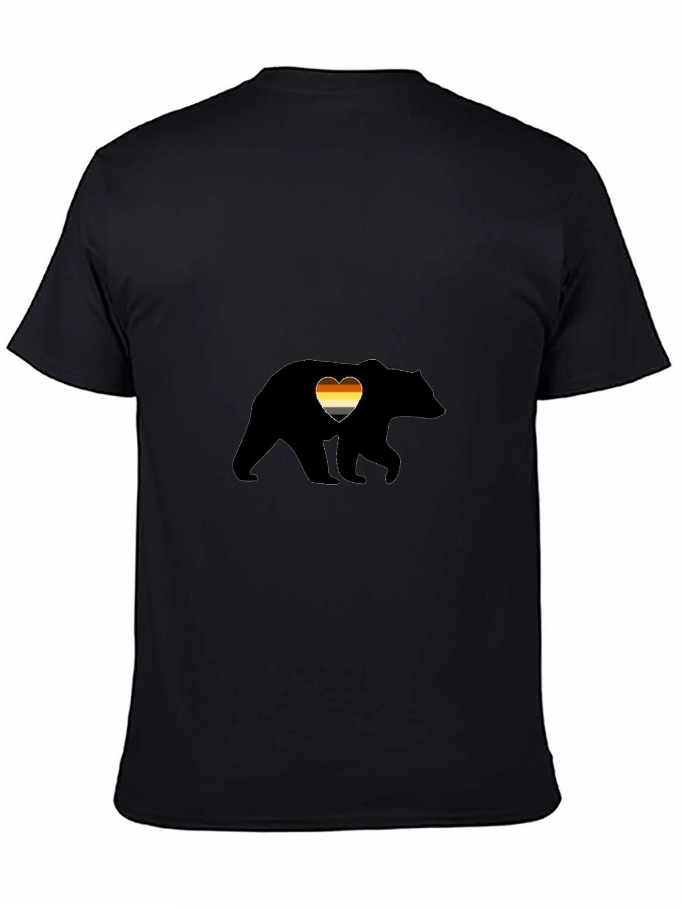 Gay Bear Pride Heart Graphic Tee - Black
