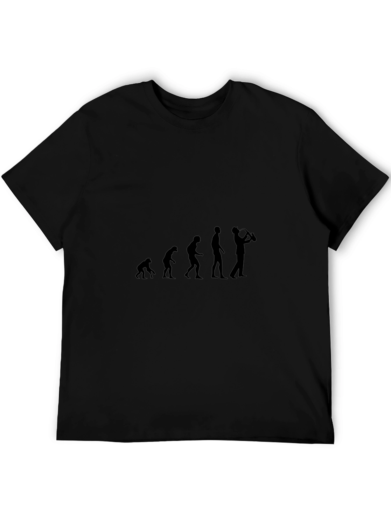 Evolution of Saxophone Player T-Shirt - Black Graphic Tee