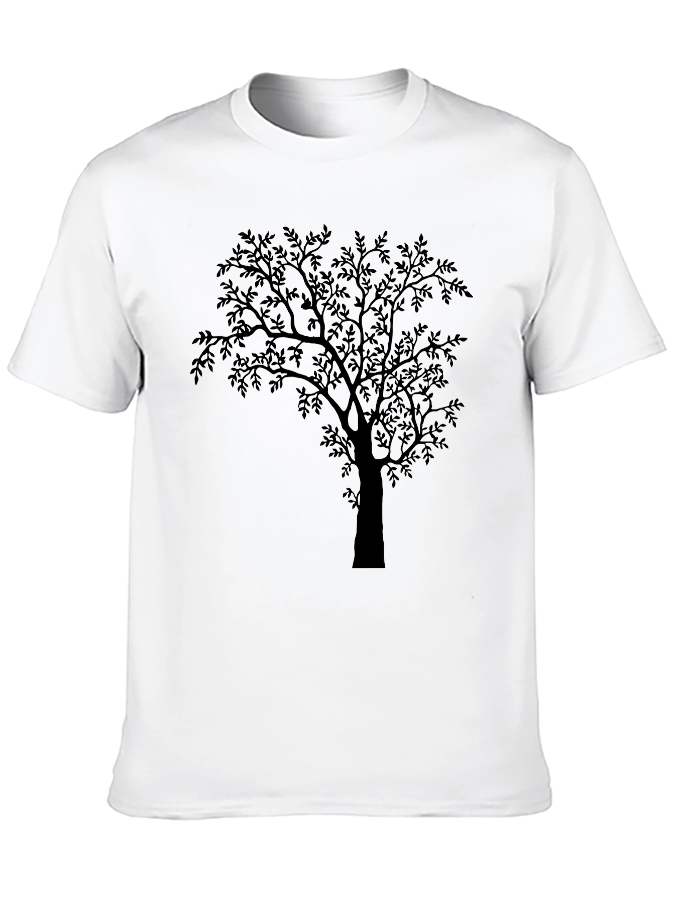 Mens Black Tree Graphic Tee - Nature Inspired Design