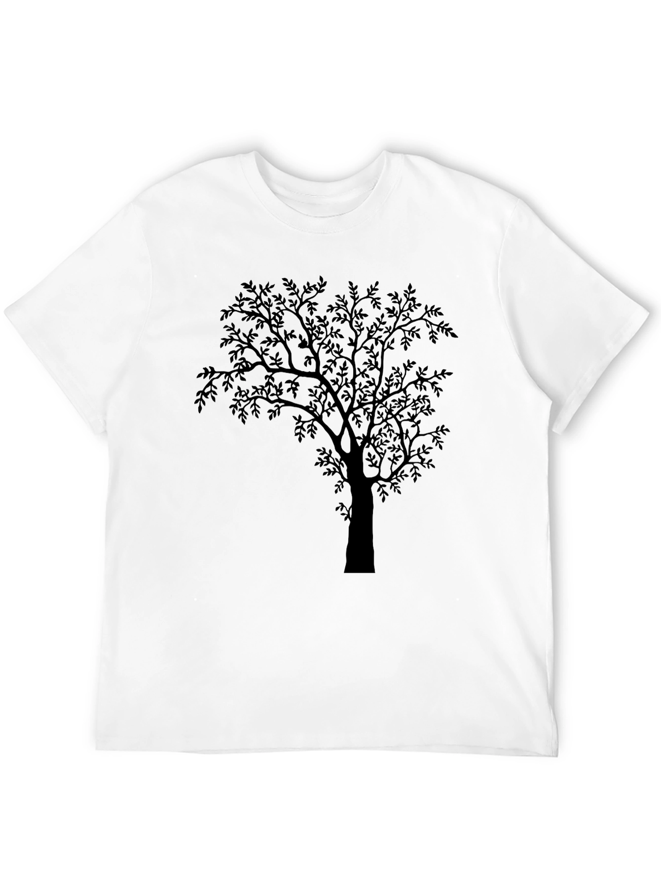Mens Black Tree Graphic Tee - Nature Inspired Design