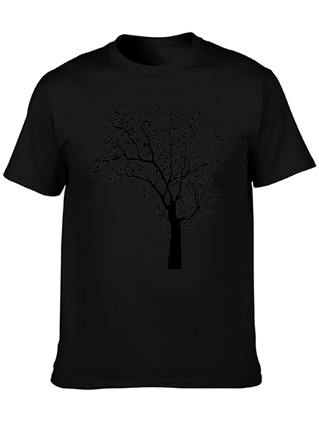 Mens Black Tree Graphic Tee - Nature Inspired Design